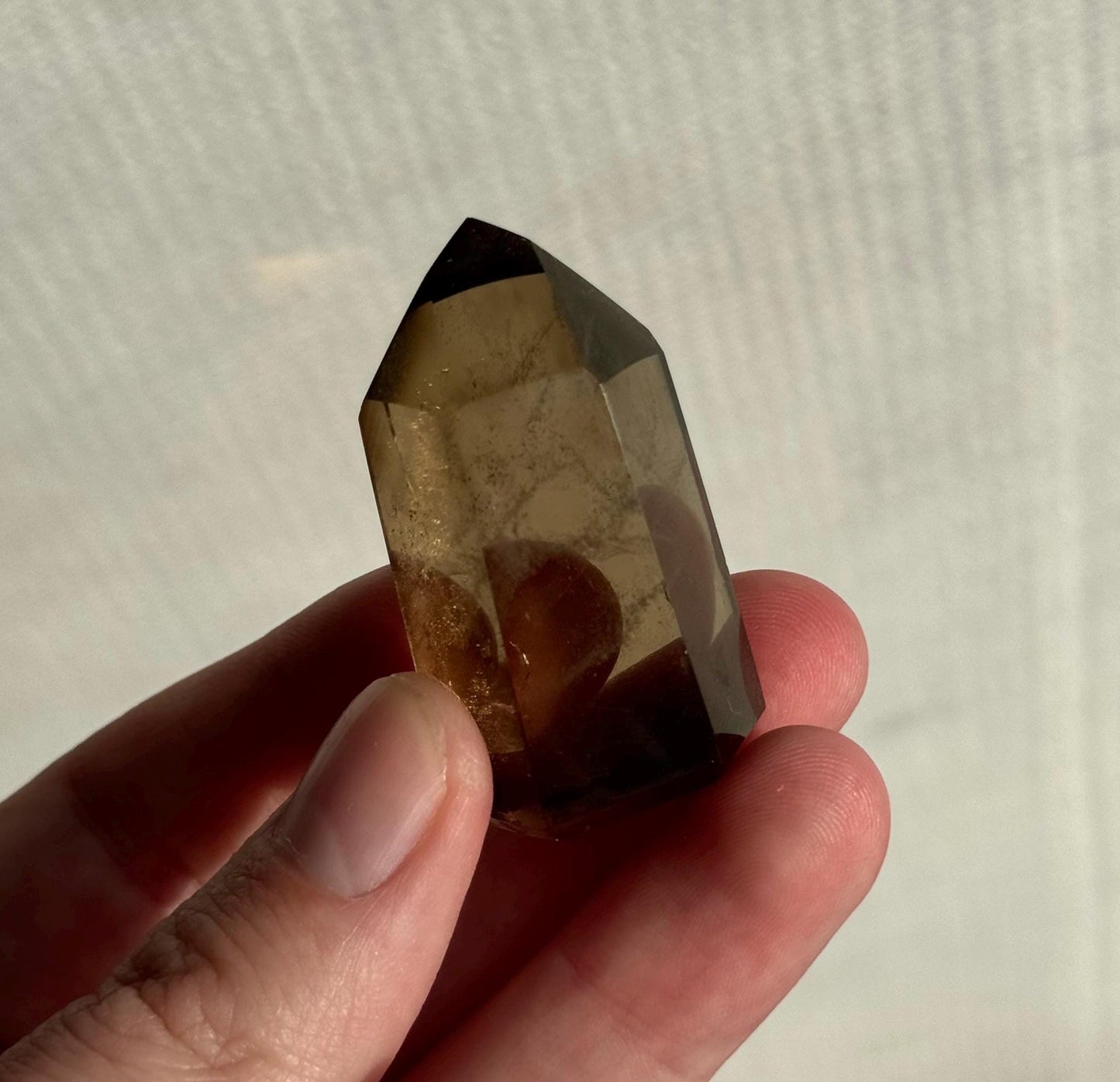High Quality Smoky Citrine Point from Brazil | Dark Honey Citrine Generator