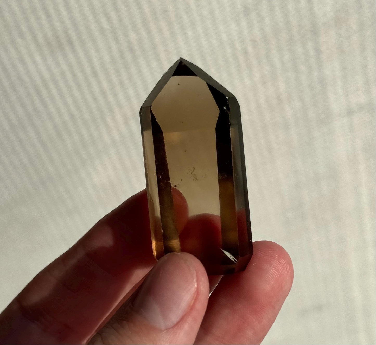 High Quality Smoky Citrine Point from Brazil | Dark Honey Citrine Generator