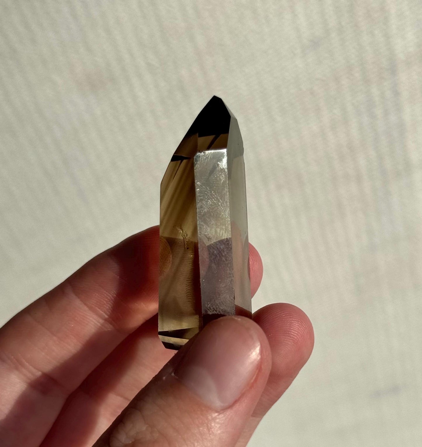 High Quality Smoky Citrine Point from Brazil | Dark Honey Citrine Generator