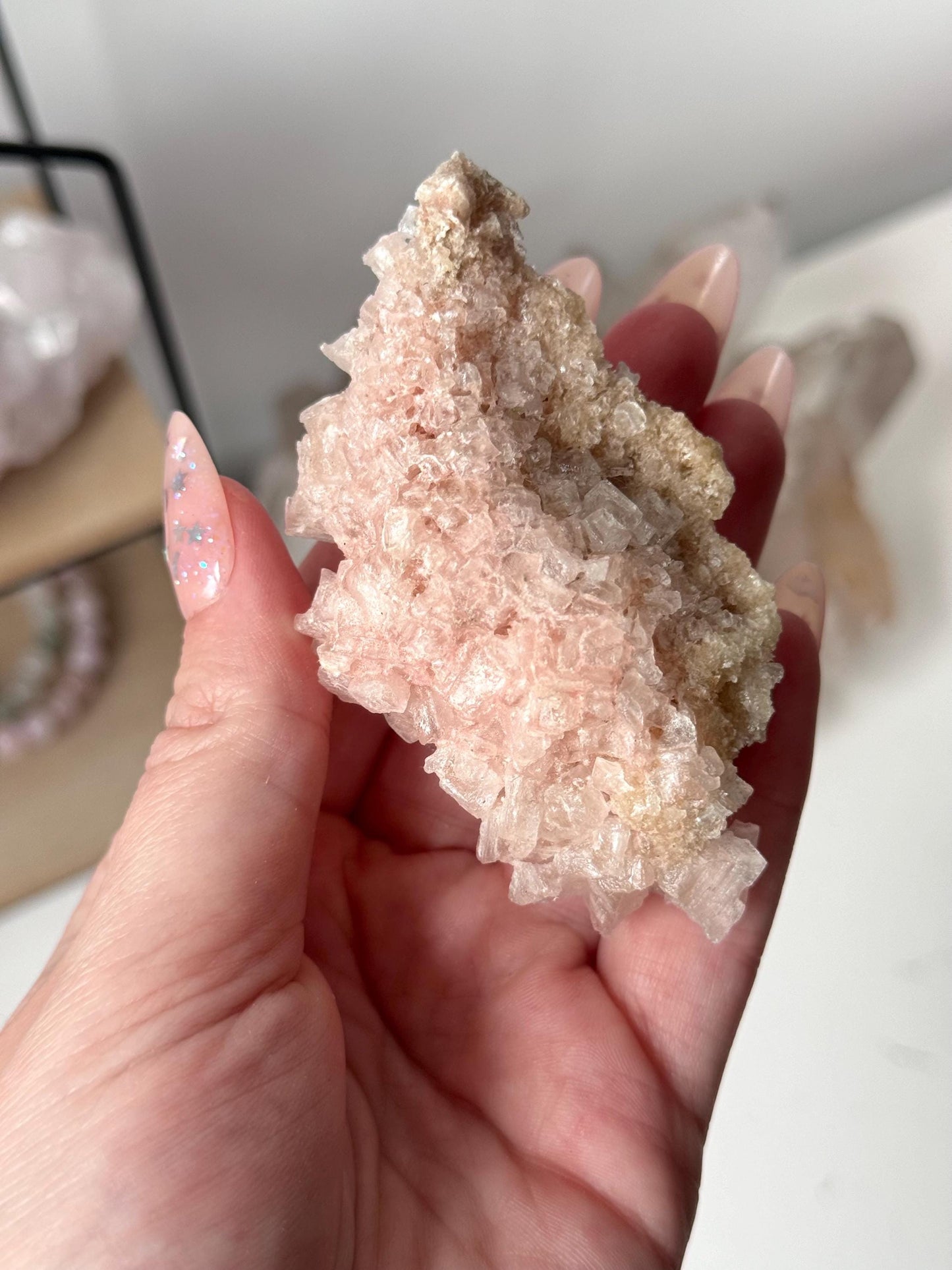 Gorgeous Pink Halite on Trona from Owen’s Lake California | Rare Pink Halite Specimen