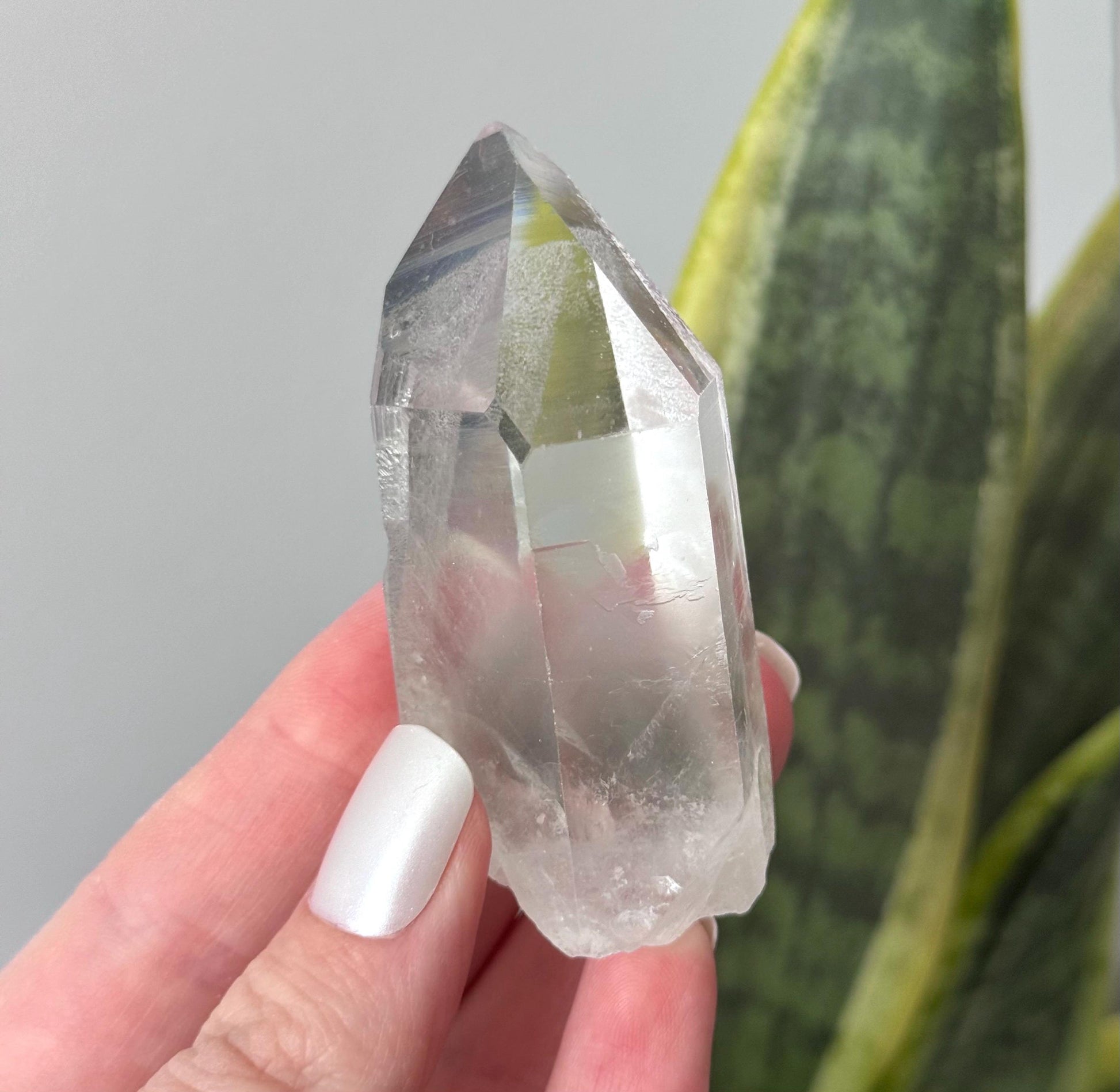 RARE Grey Lithium Quartz Point from Brazil | Grey Phantom Inclusion Quartz