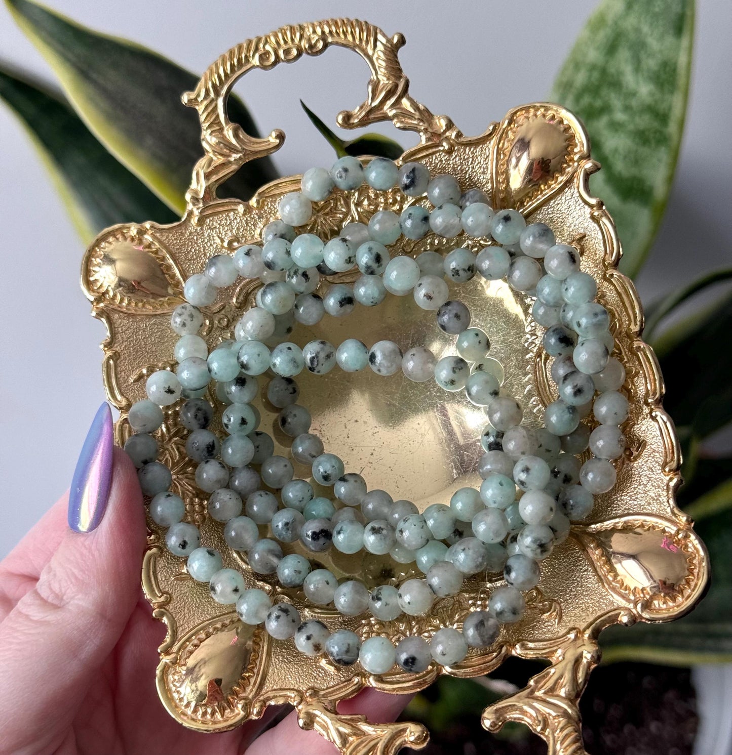 Beautiful Kiwi Jasper Bracelet | 6mm Kiwi Jasper Stretchy Beaded Bracelet