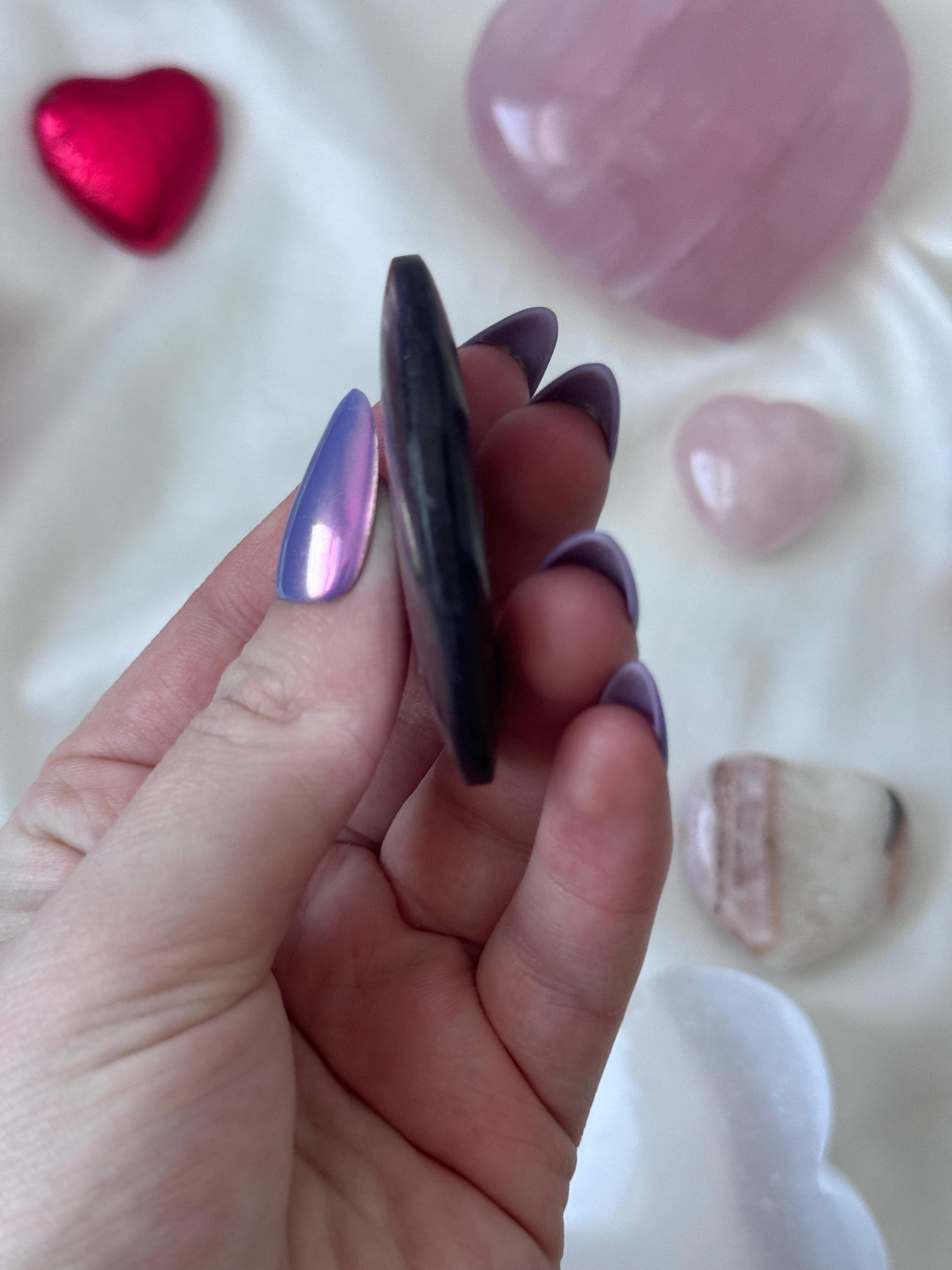 Beautiful Gem Lepidolite Palm Stone | Flashy Lepidolite Worry Stone