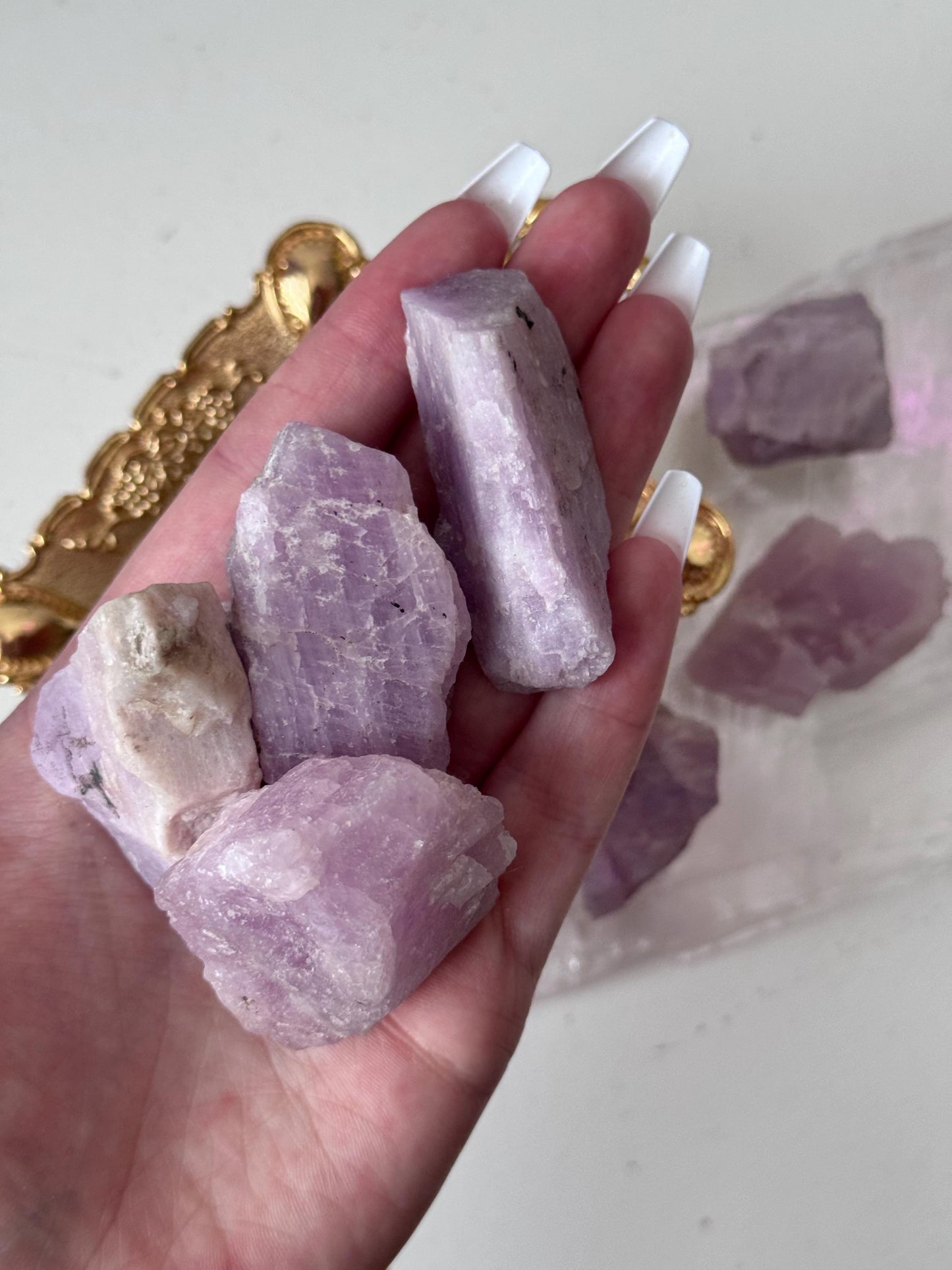 Beautiful Rough Kunzite Pieces | Intuitively Chosen Raw Kunzite