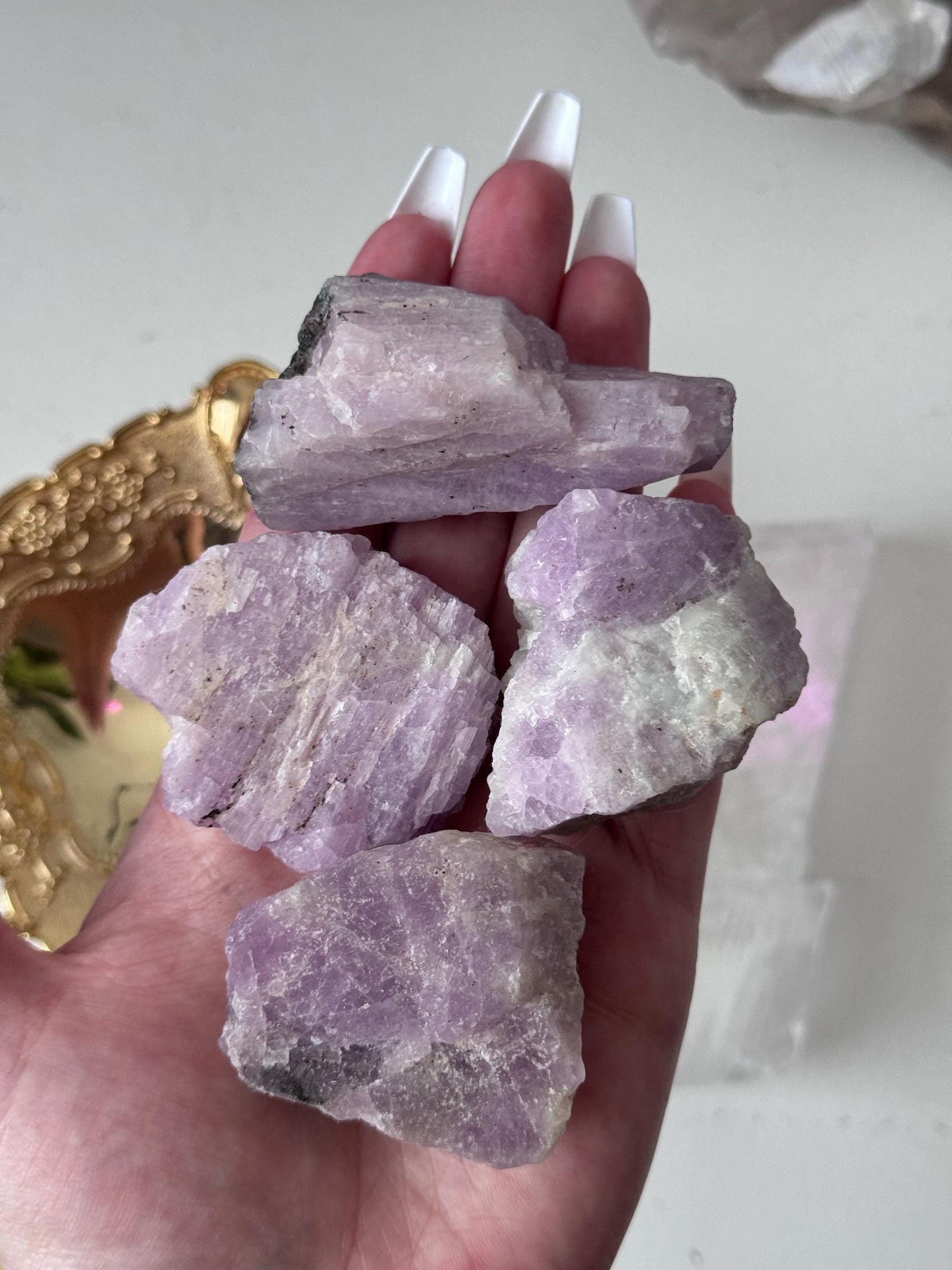 Beautiful Rough Kunzite Pieces | Intuitively Chosen Raw Kunzite