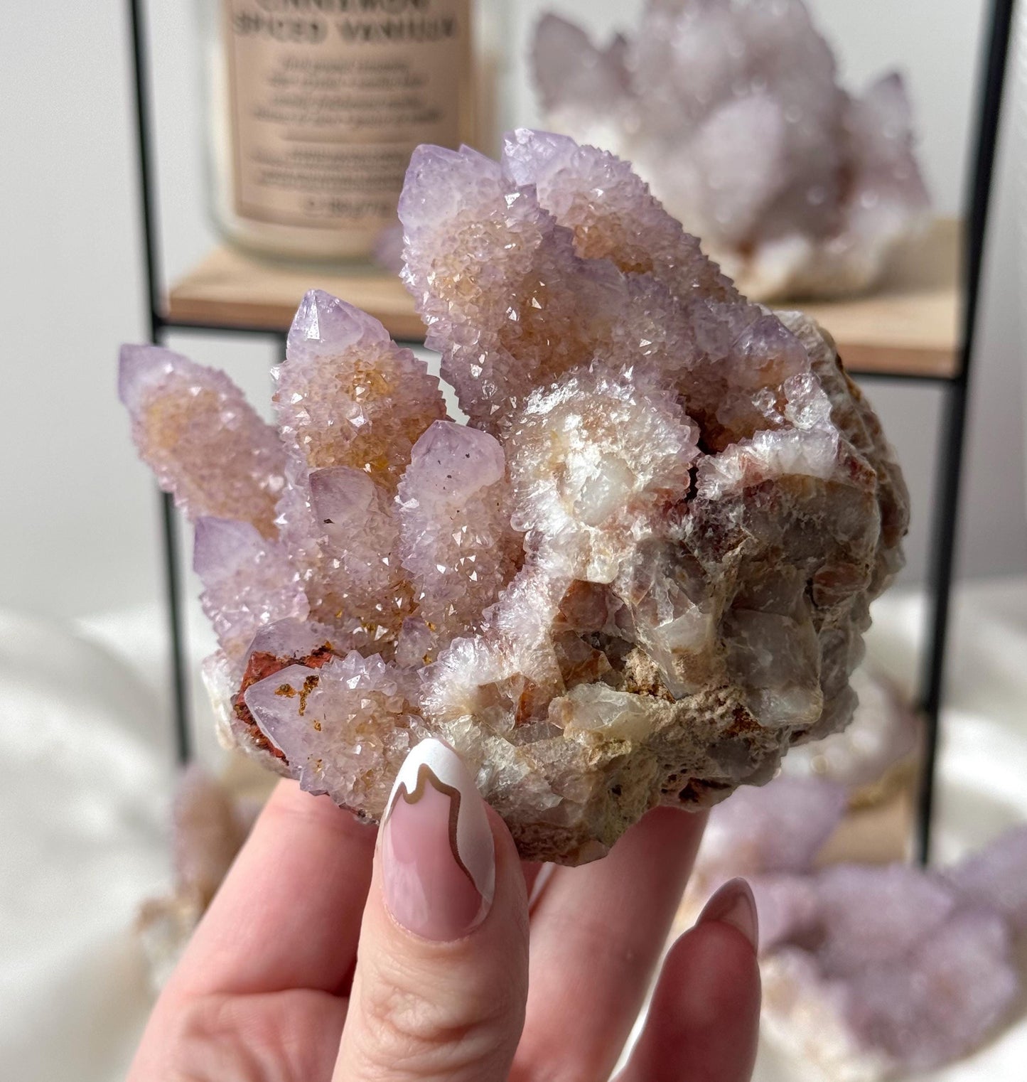 Beautiful Ametrine Spirit Quartz Cluster | Cactus Quartz Cluster with Hematite Inclusions