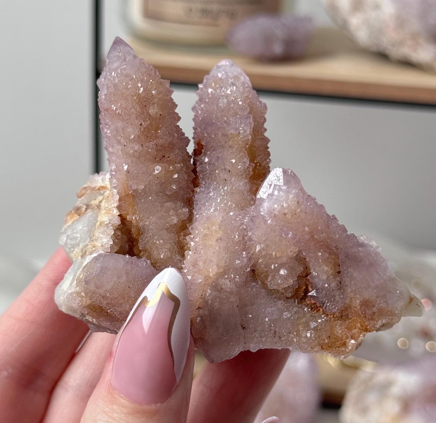 Beautiful Ametrine Spirit Quartz Cluster | Cactus Quartz Cluster with Hematite Inclusions