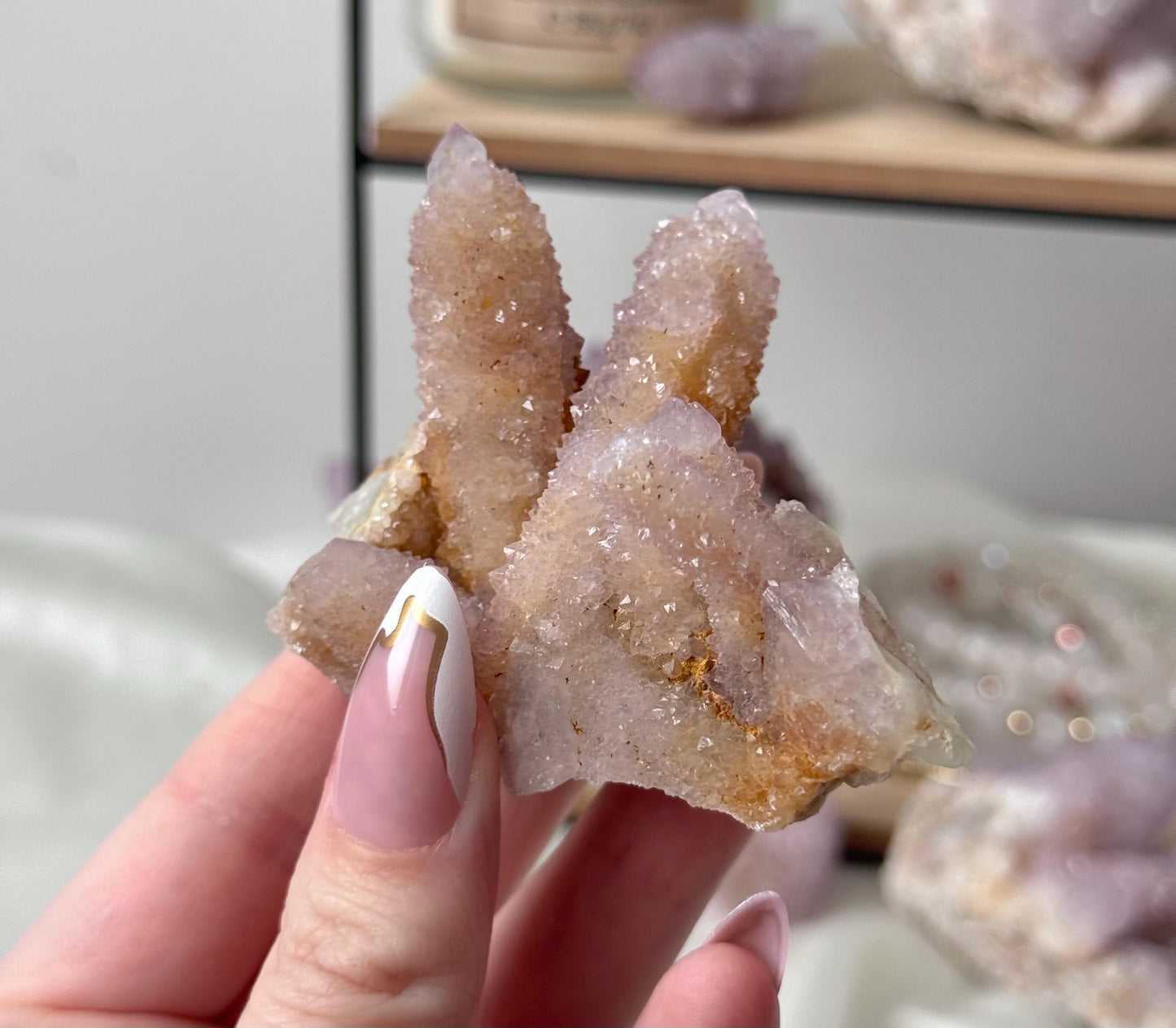 Beautiful Ametrine Spirit Quartz Cluster | Cactus Quartz Cluster with Hematite Inclusions