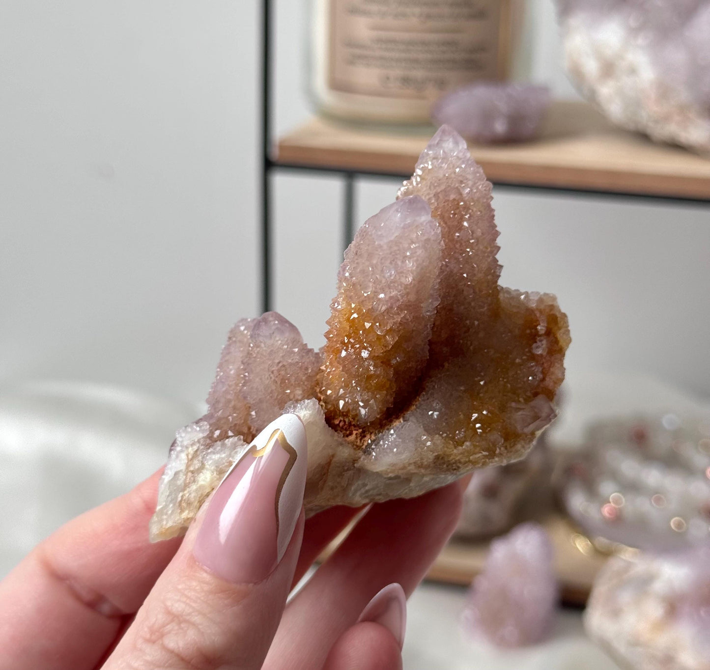 Beautiful Ametrine Spirit Quartz Cluster | Cactus Quartz Cluster with Hematite Inclusions