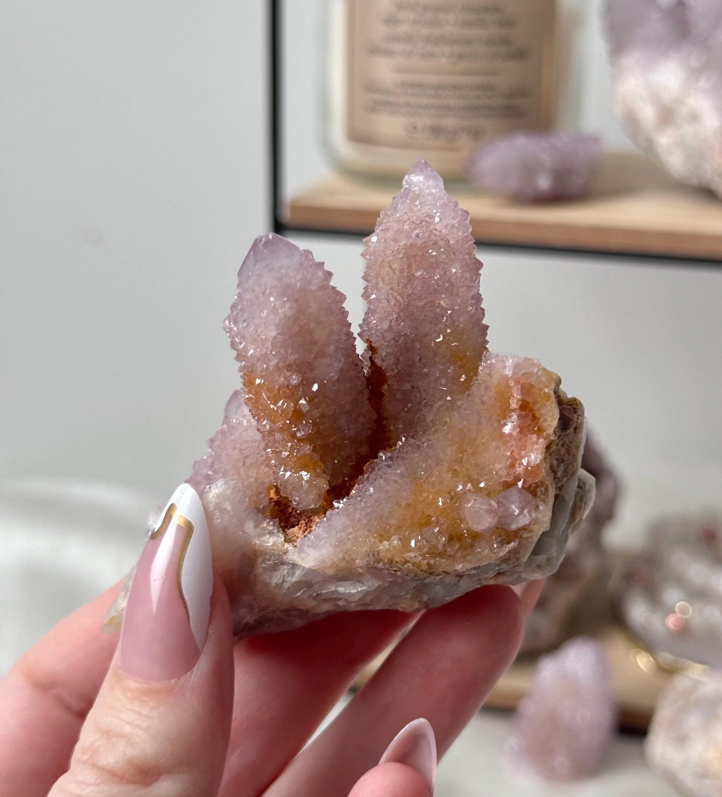Beautiful Ametrine Spirit Quartz Cluster | Cactus Quartz Cluster with Hematite Inclusions