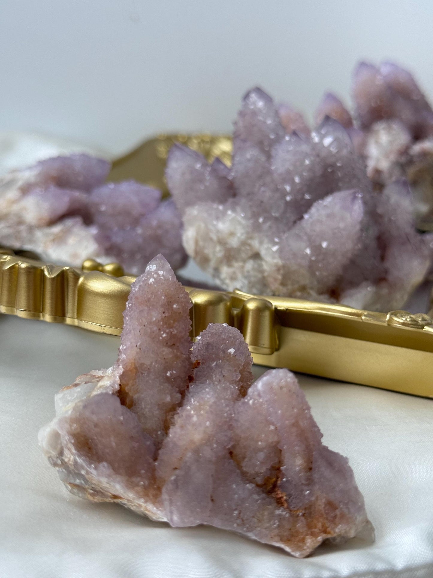 Beautiful Ametrine Spirit Quartz Cluster | Cactus Quartz Cluster with Hematite Inclusions