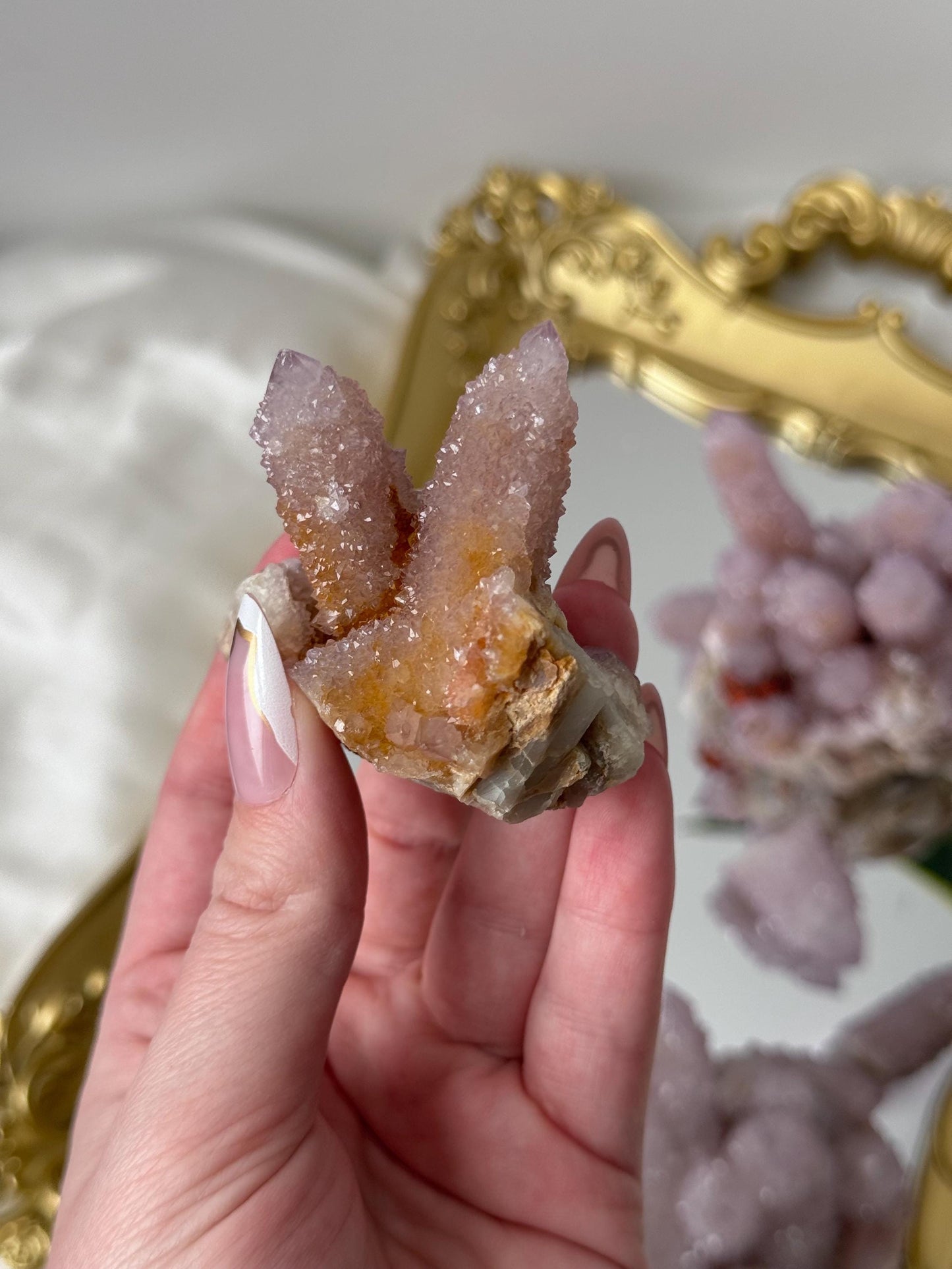 Beautiful Ametrine Spirit Quartz Cluster | Cactus Quartz Cluster with Hematite Inclusions
