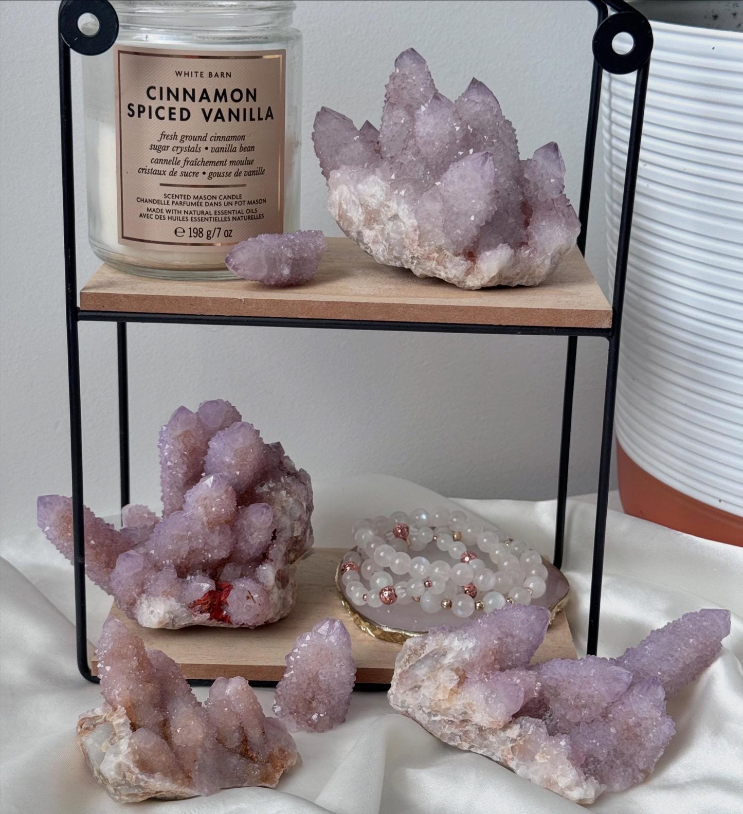 Beautiful Ametrine Spirit Quartz Cluster | Cactus Quartz Cluster with Hematite Inclusions