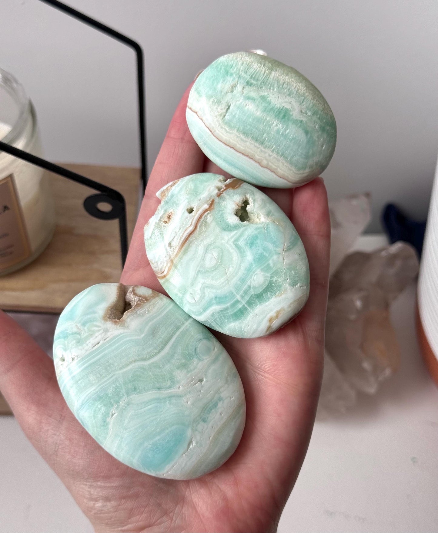 Beautiful Caribbean Calcite Palm Stone from Pakistan