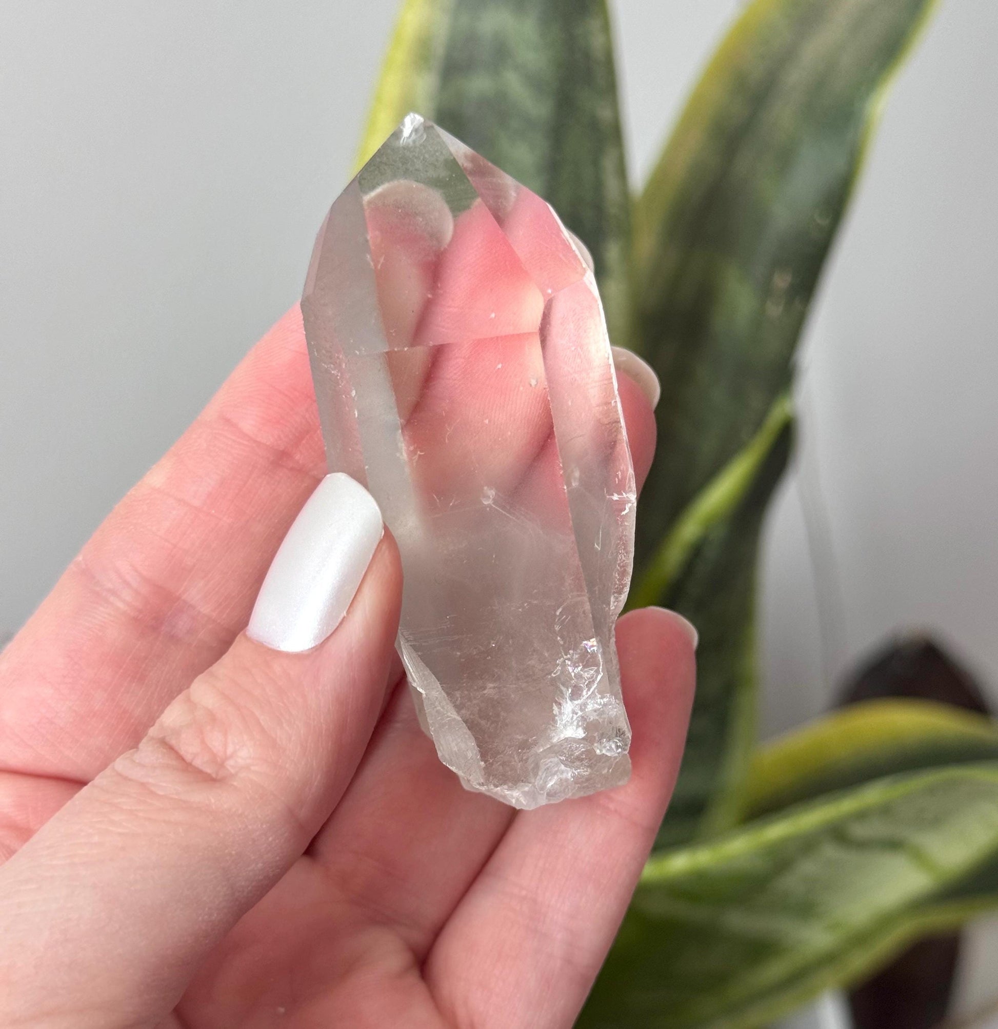 RARE Grey Lithium Quartz Point from Brazil | Grey Phantom Inclusion Quartz