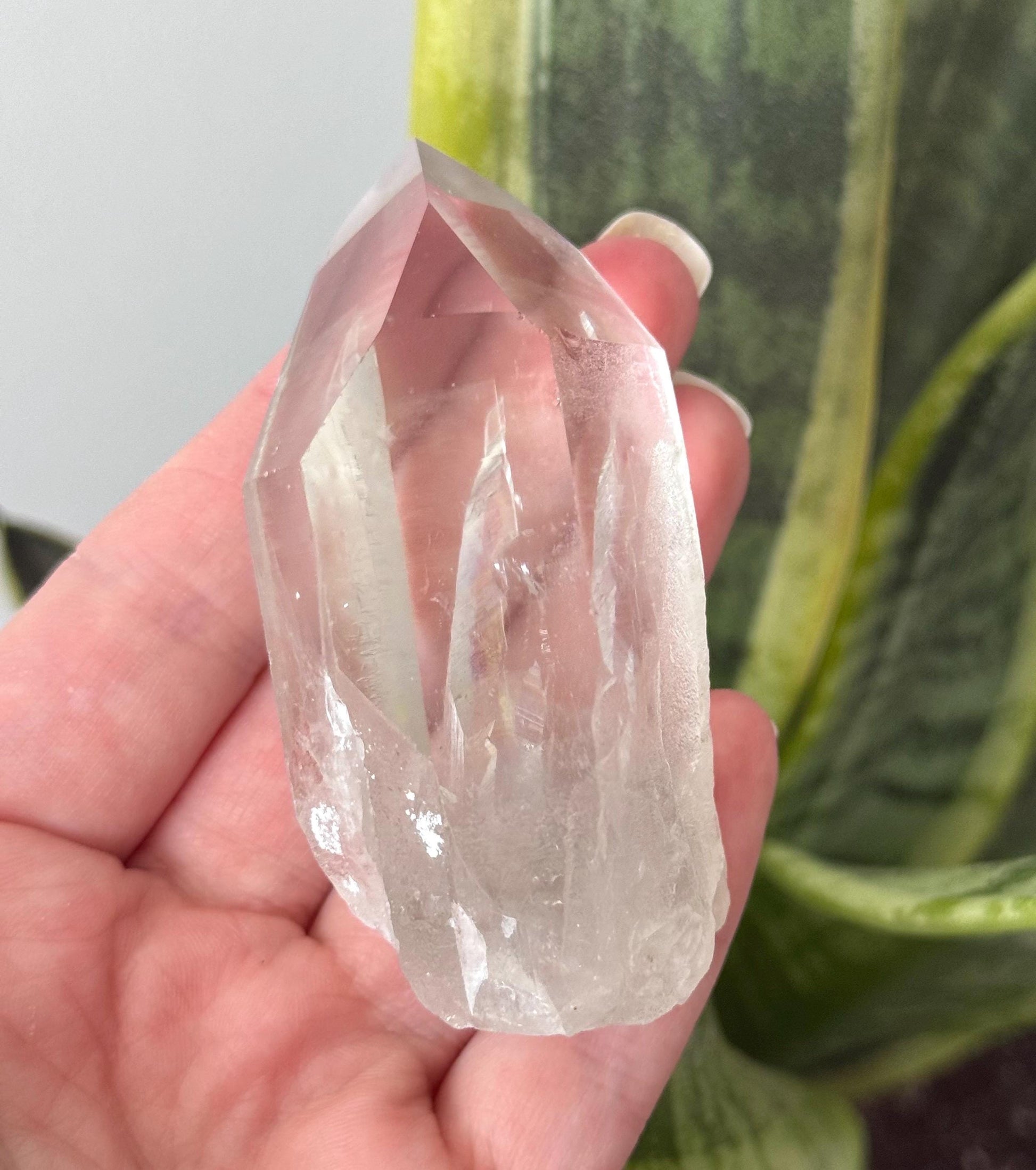RARE Grey Lithium Lemurian Quartz Point from Brazil | Grey Phantom Inclusion Quartz