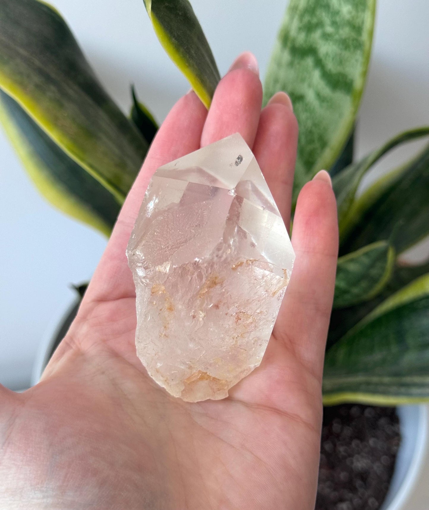 Beautiful Clear Quartz Lemurian Point from Brazil | Lemurian Top Point