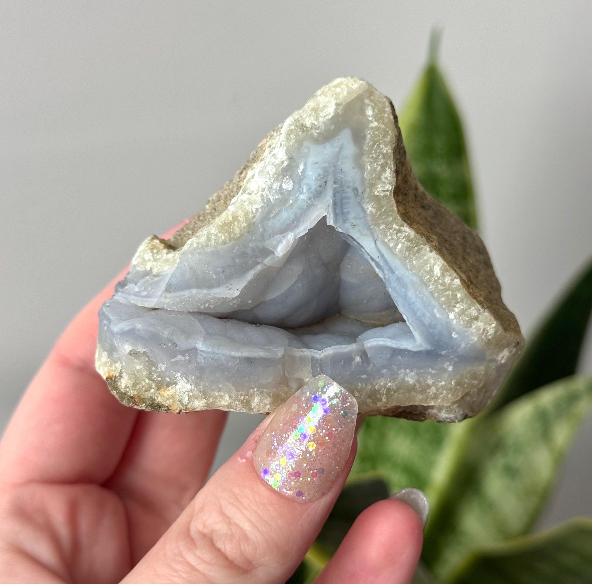 Beautiful Blue Lace Agate Cave from South Africa | Raw Blue Lace Agate Geode