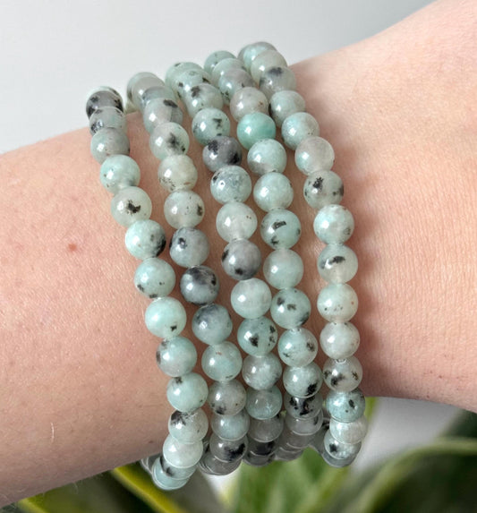 Beautiful Kiwi Jasper Bracelet | 6mm Kiwi Jasper Stretchy Beaded Bracelet