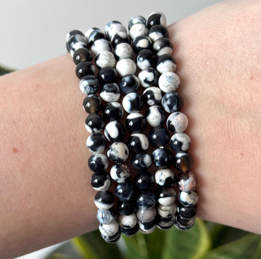 Beautiful Orca Agate Bracelet | 6mm Orca Agate Beaded Bracelet