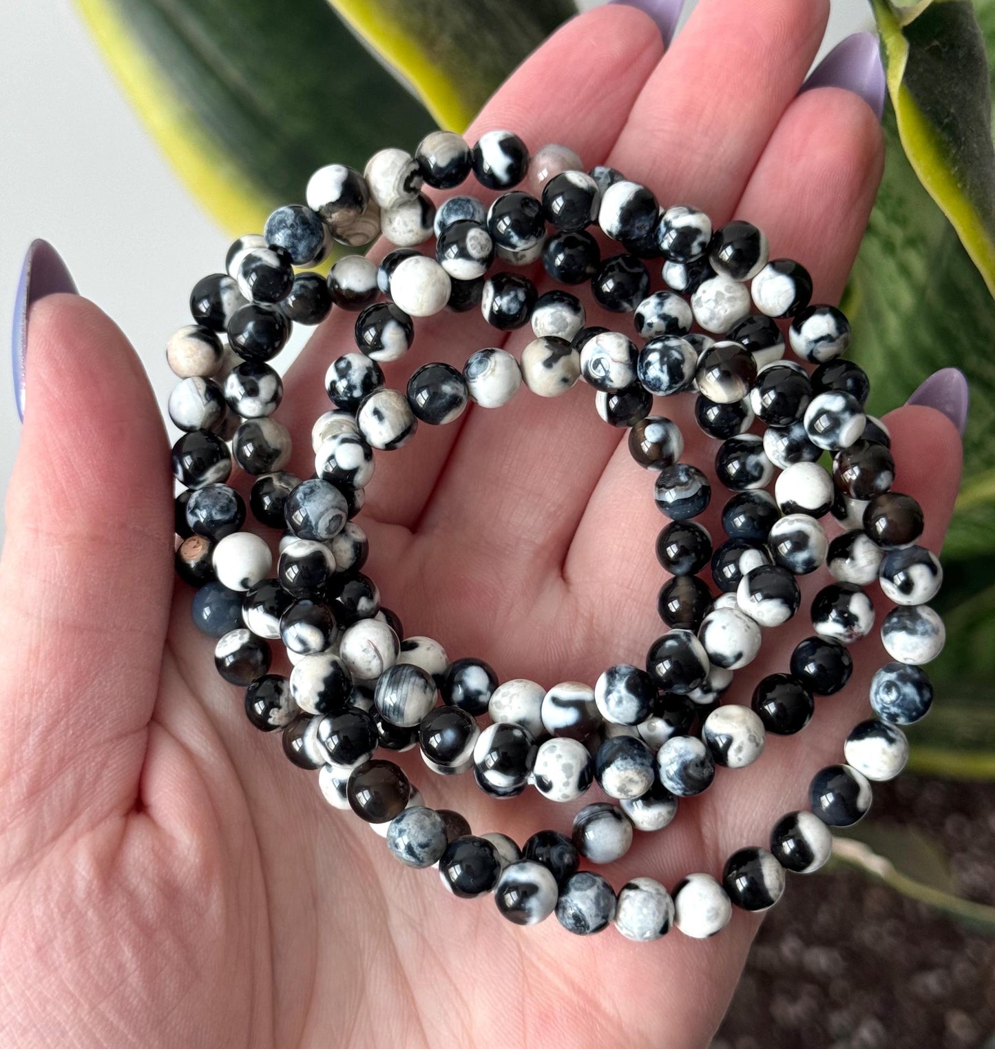 Beautiful Orca Agate Bracelet | 6mm Orca Agate Beaded Bracelet