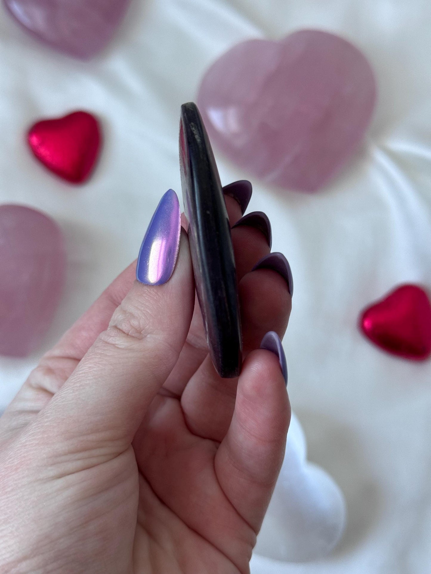Beautiful Gem Lepidolite Palm Stone | Flashy Lepidolite Worry Stone