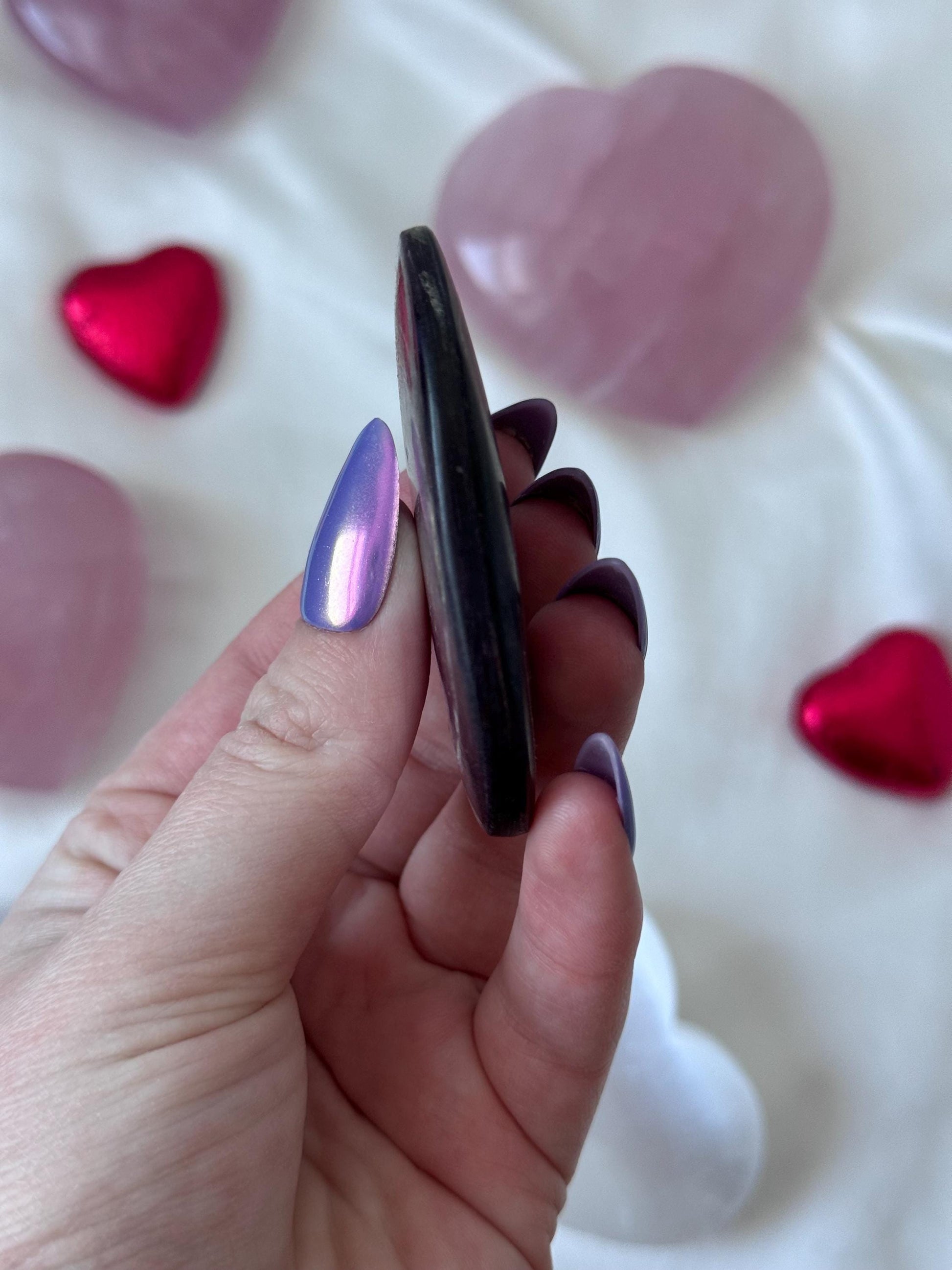 Beautiful Gem Lepidolite Palm Stone | Flashy Lepidolite Worry Stone