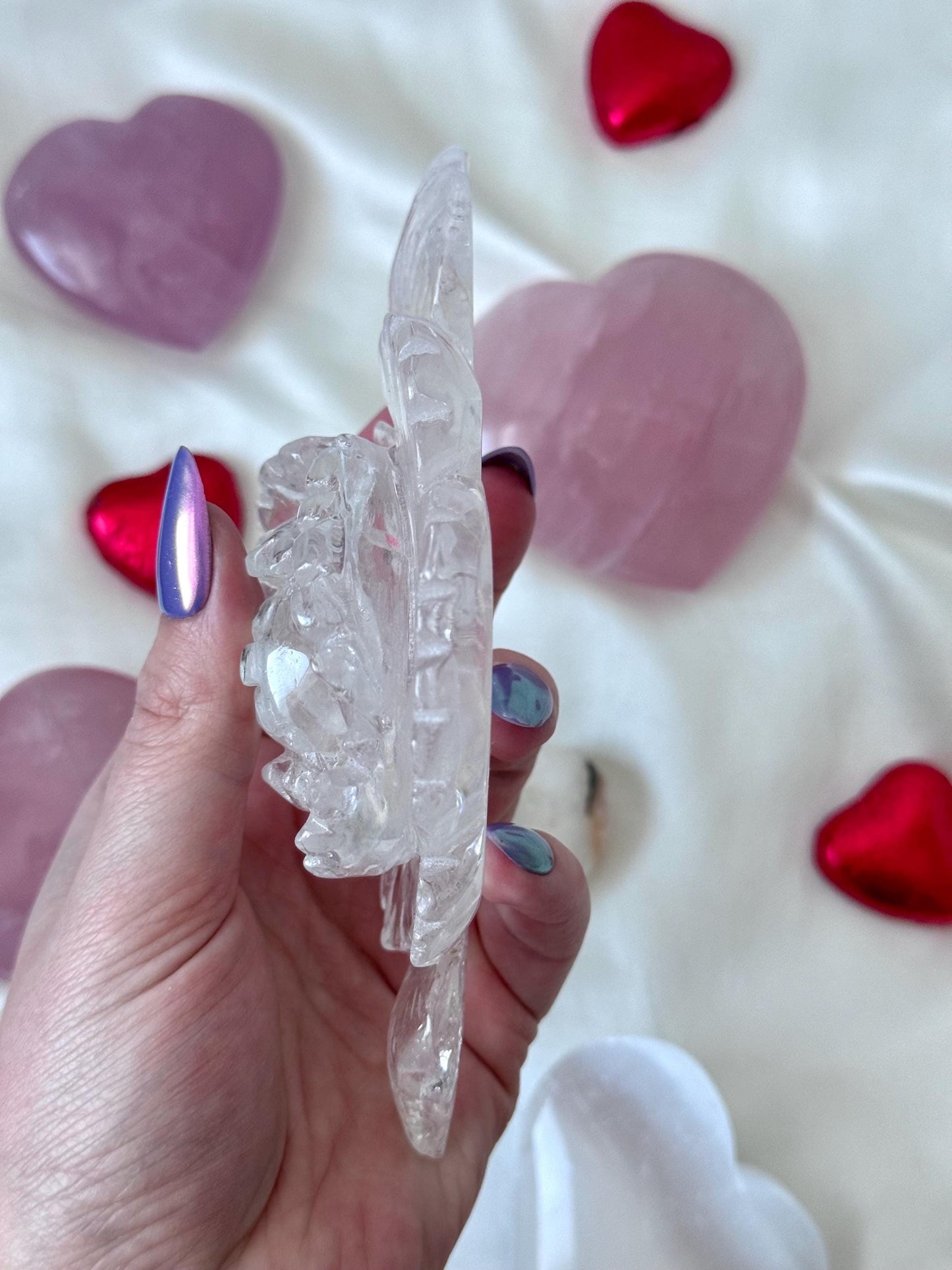 Gorgeous High Quality Clear Quartz Rose Carving | Clear Quartz Flower
