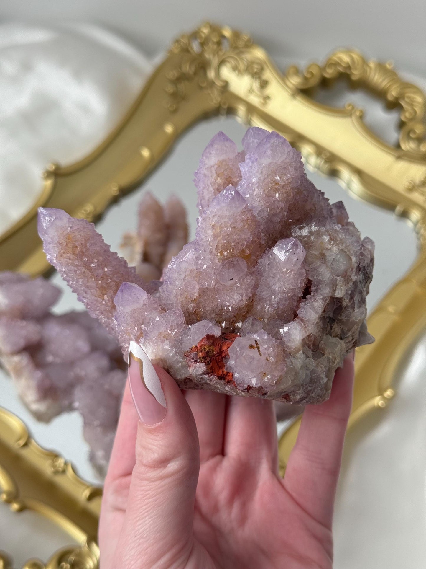 Beautiful Ametrine Spirit Quartz Cluster | Cactus Quartz Cluster with Hematite Inclusions