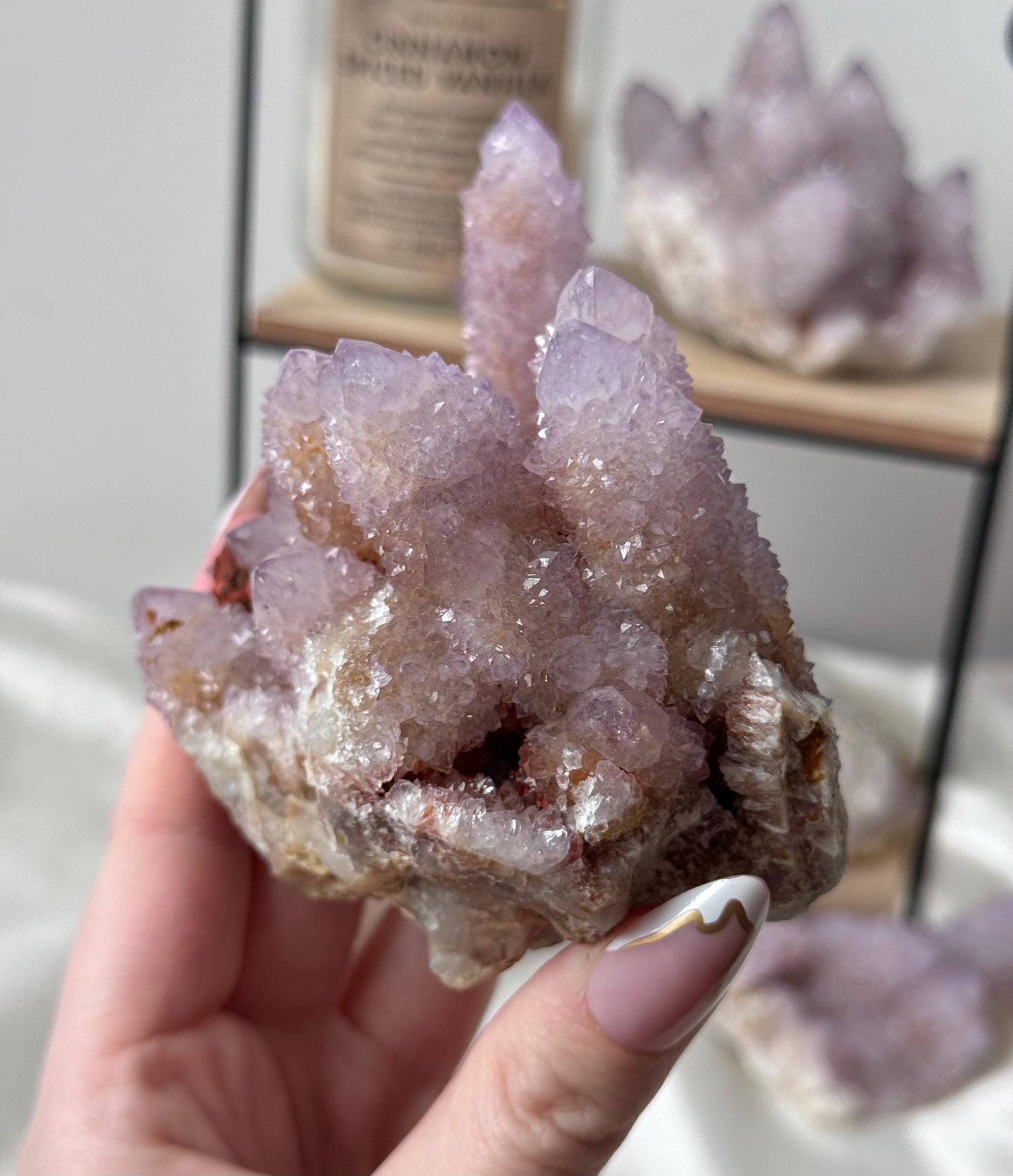 Beautiful Ametrine Spirit Quartz Cluster | Cactus Quartz Cluster with Hematite Inclusions