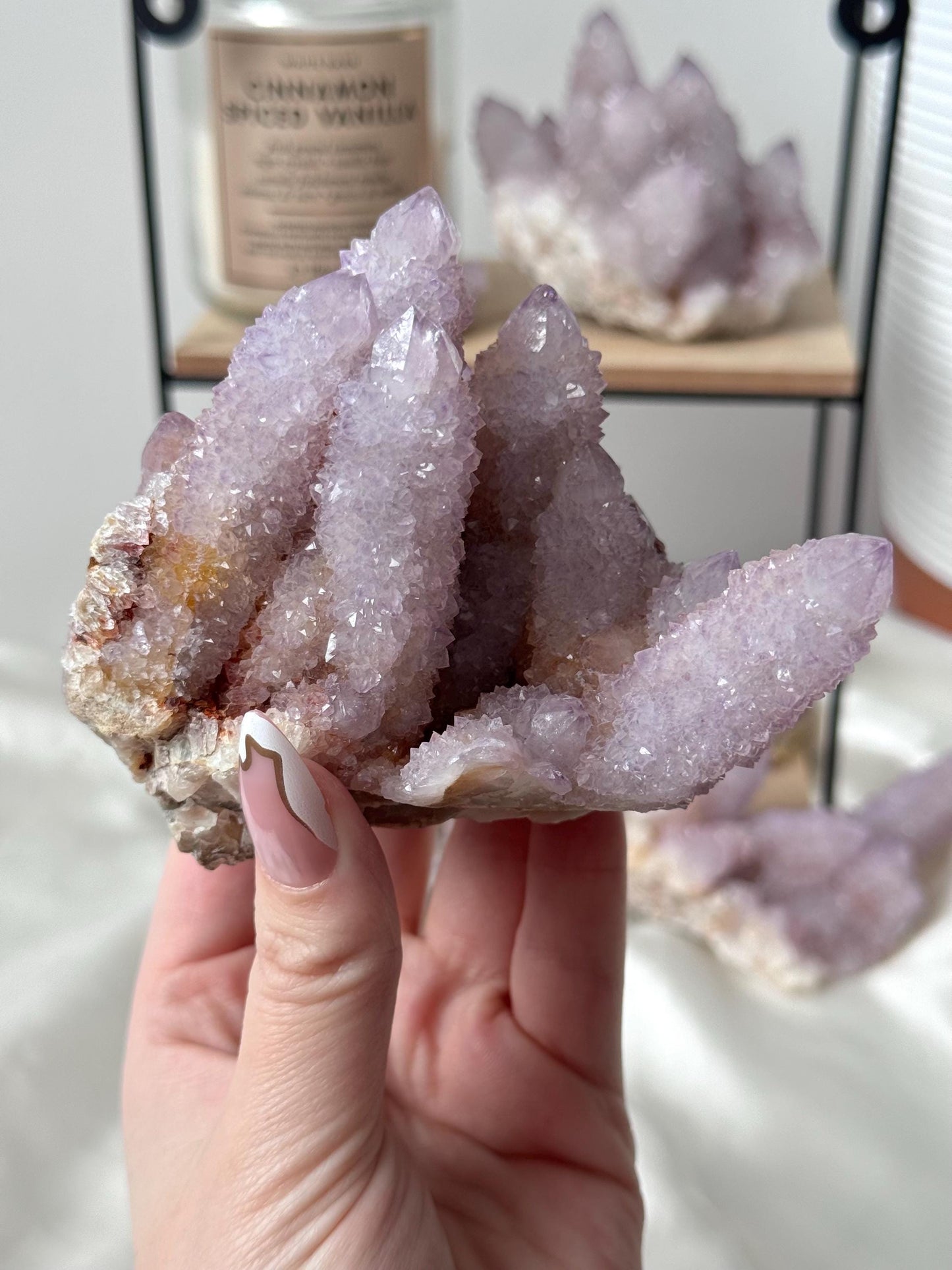 Beautiful Ametrine Spirit Quartz Cluster | Cactus Quartz Cluster with Hematite Inclusions