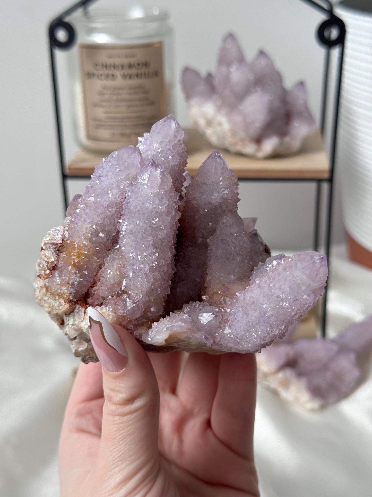 Beautiful Ametrine Spirit Quartz Cluster | Cactus Quartz Cluster with Hematite Inclusions