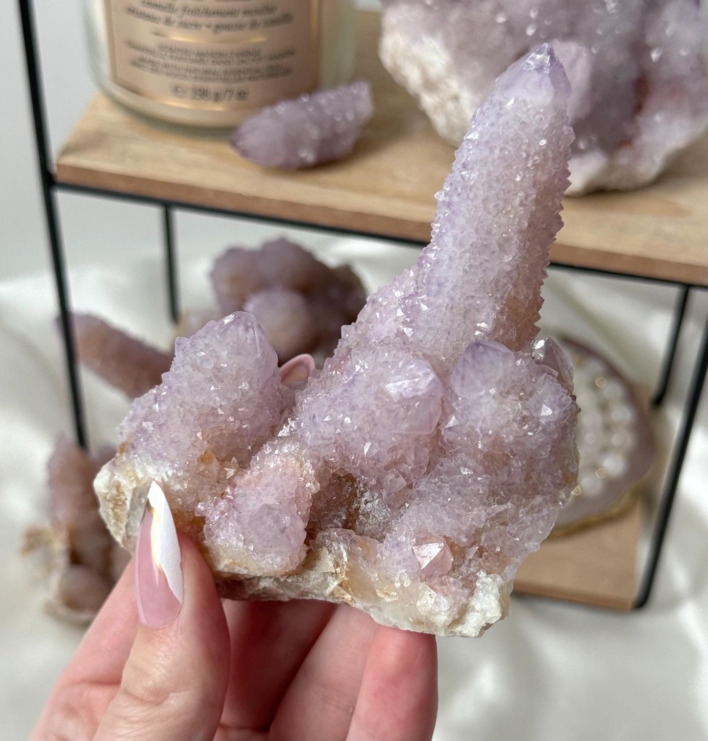 Beautiful Ametrine Spirit Quartz Cluster | Cactus Quartz Cluster with Hematite Inclusions