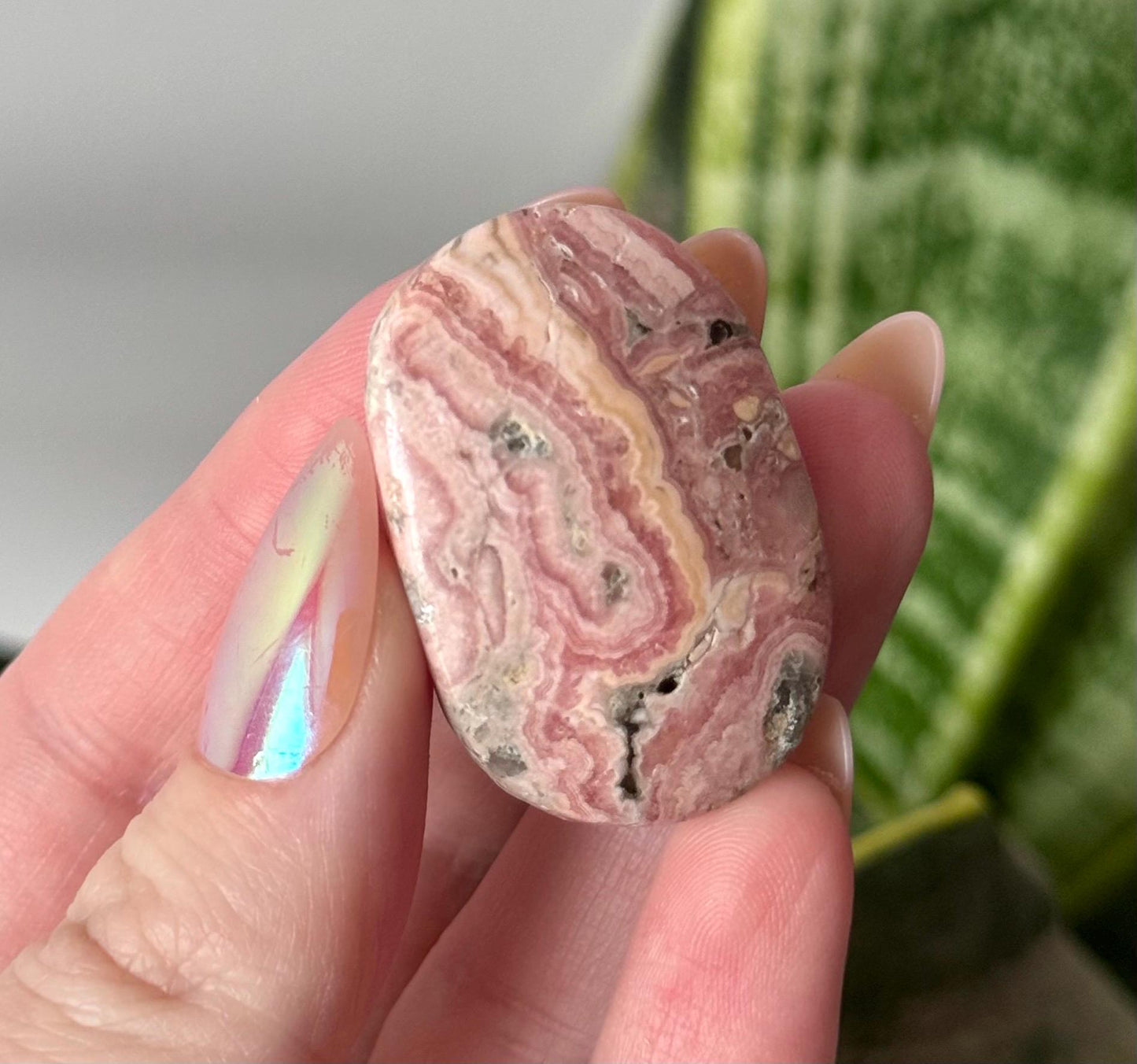 Beautiful Rhodochrosite Palm Stone from Argentina | Rhodochrosite Palmstone