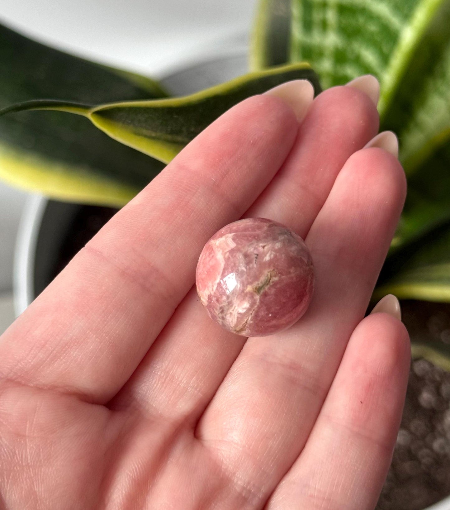 Beautiful Rhodochrosite Mini Sphere Carving | Rhodochrosite Marble