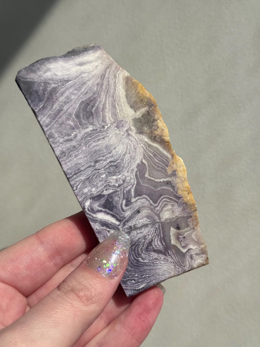 Beautiful Silky Fluorite Slab Opalized Fluorite Slice