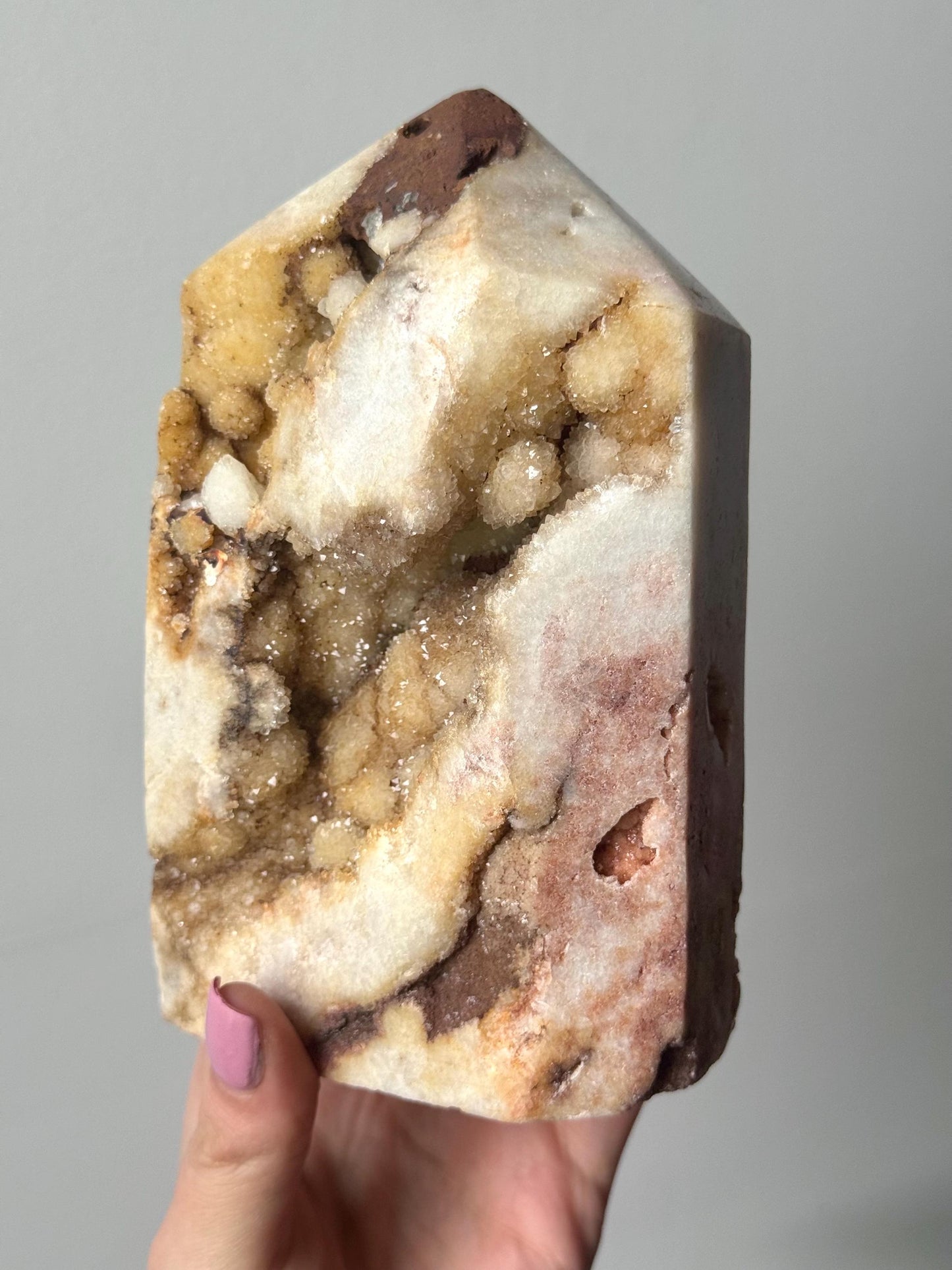 1.4KG Beautiful Druzy Pink Amethyst Tower Directly Sourced from Brazil | Large Pink Amethyst Tower