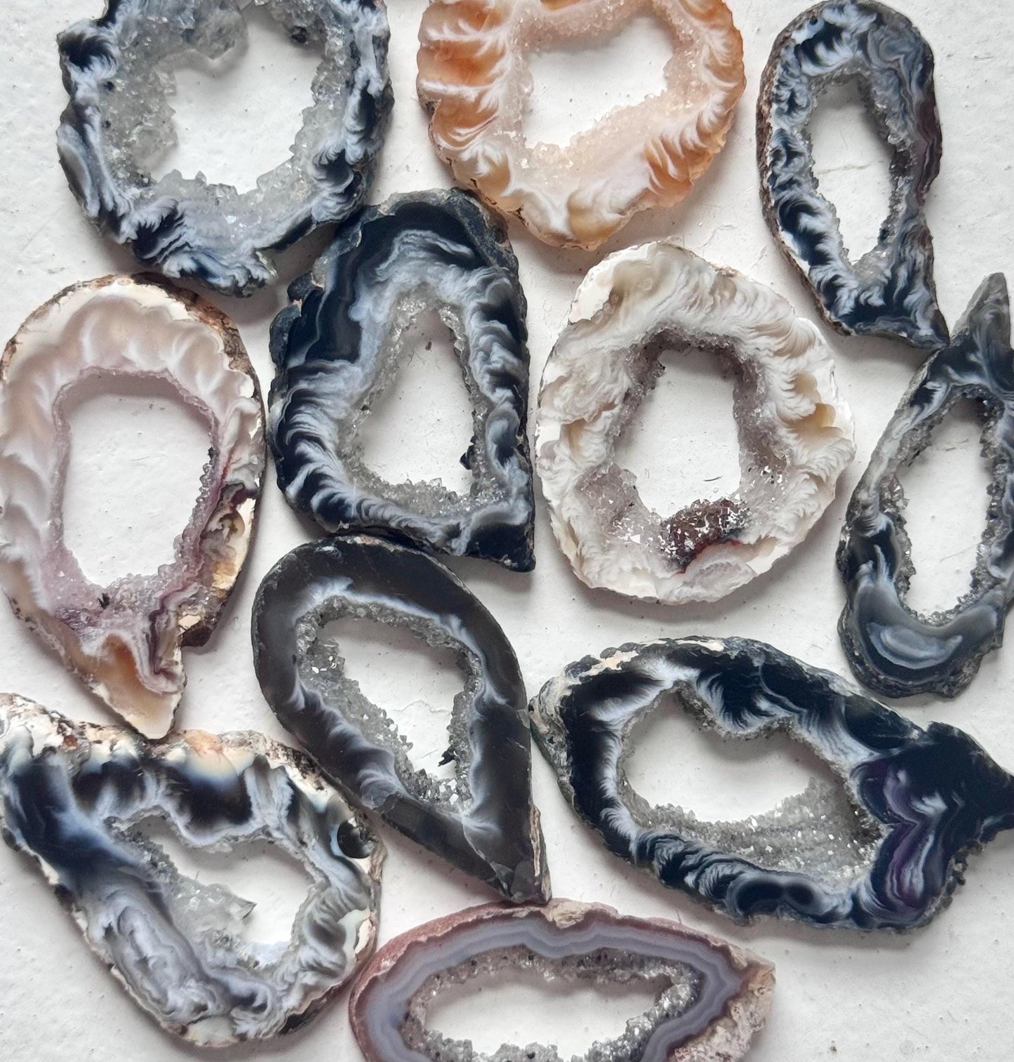 Gorgeous Druzy Oco Agate Mini Portals from Mexico | Intuitively Chosen Oco Agate Geodes