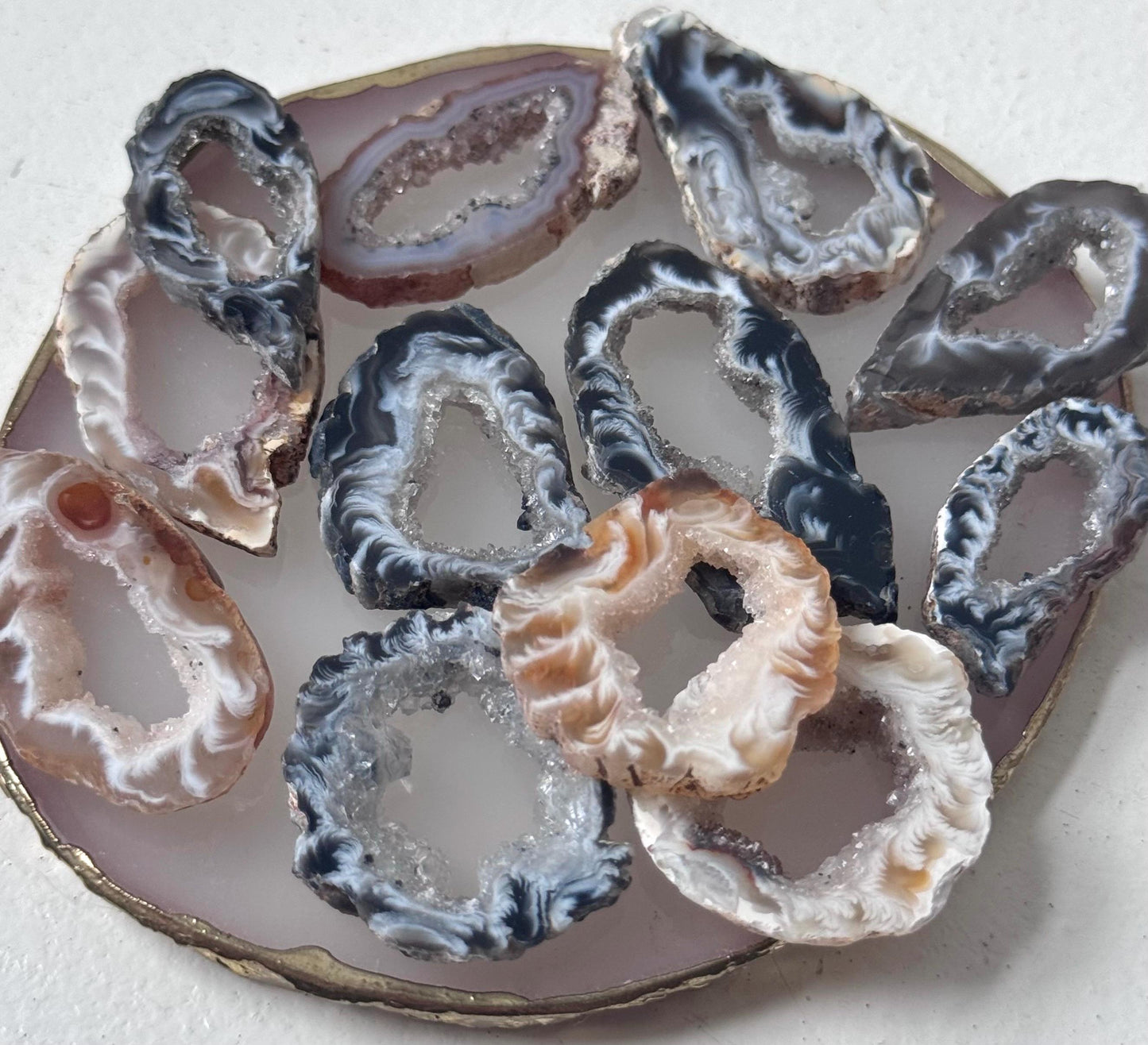 Gorgeous Druzy Oco Agate Mini Portals from Mexico | Intuitively Chosen Oco Agate Geodes