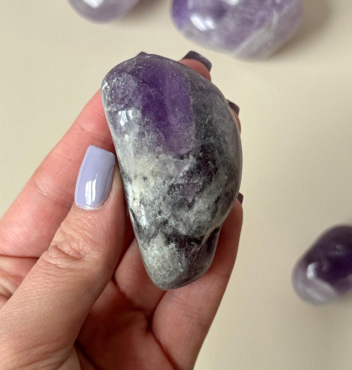 Large Brazilian Amethyst Tumbled Stones | One Amethyst Tumble from Brazil
