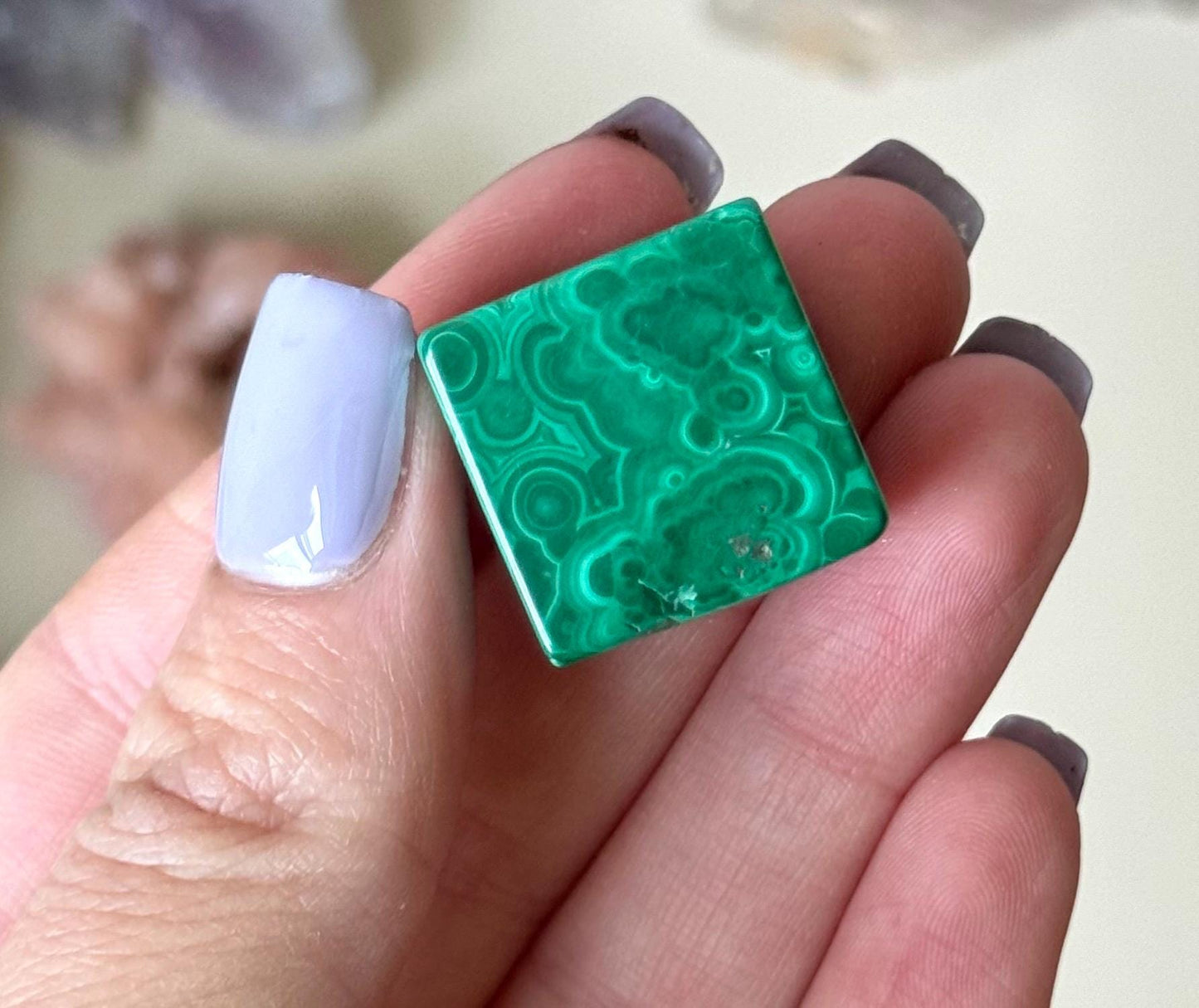 Beautiful Malachite Mini Cube Carving | Imperfect Malachite Block Small