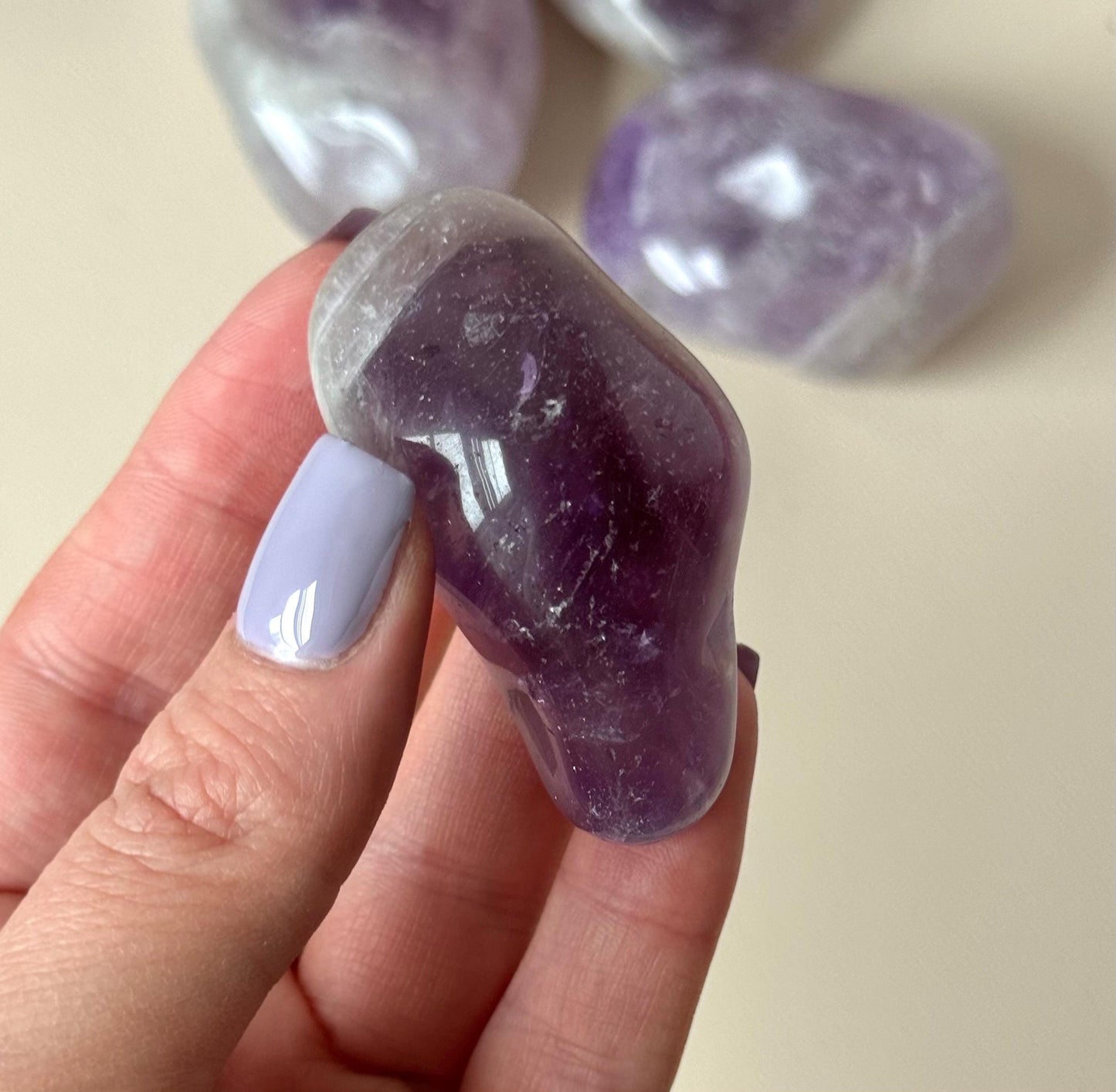 Large Brazilian Amethyst Tumbled Stones | One Amethyst Tumble from Brazil