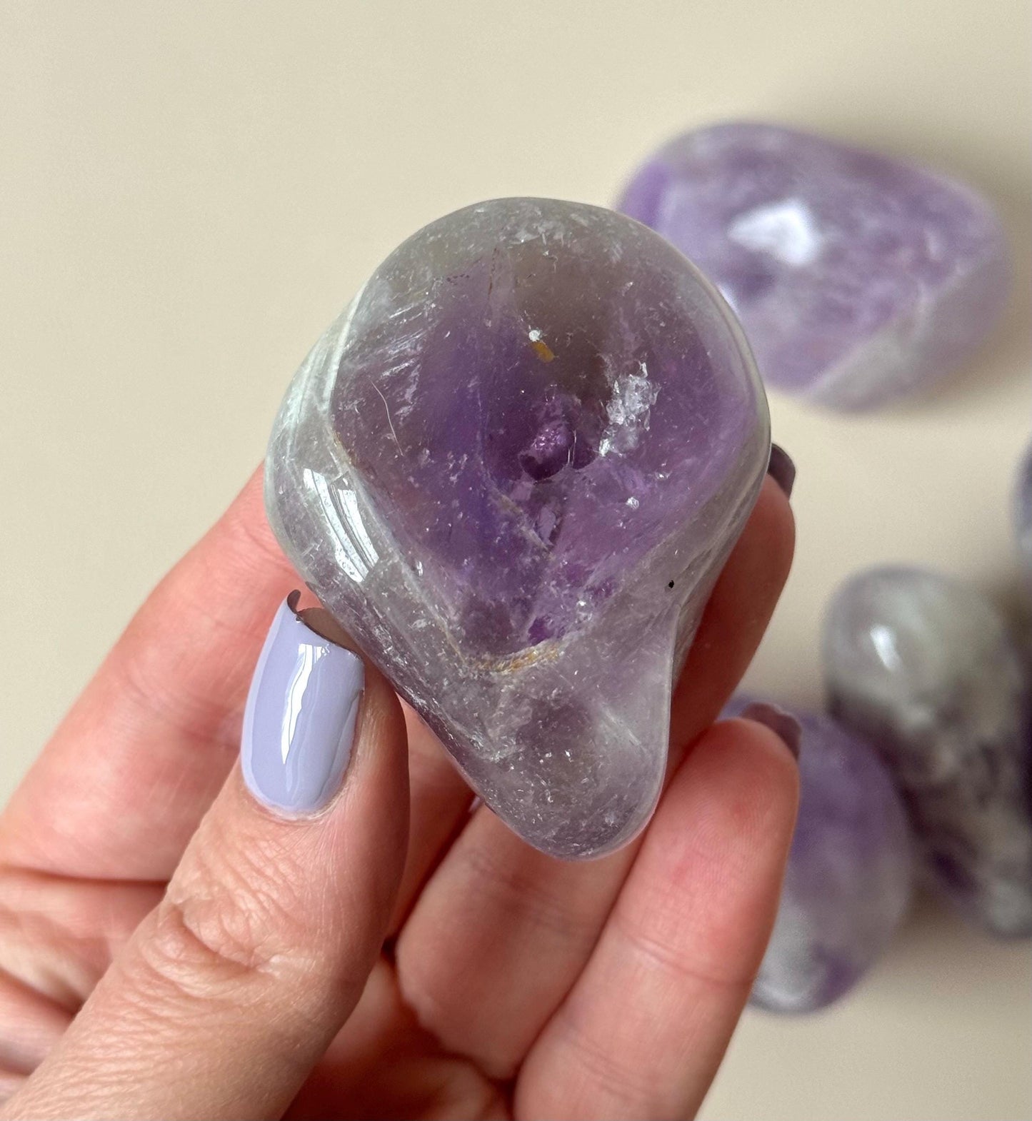 Large Brazilian Amethyst Tumbled Stones | One Amethyst Tumble from Brazil