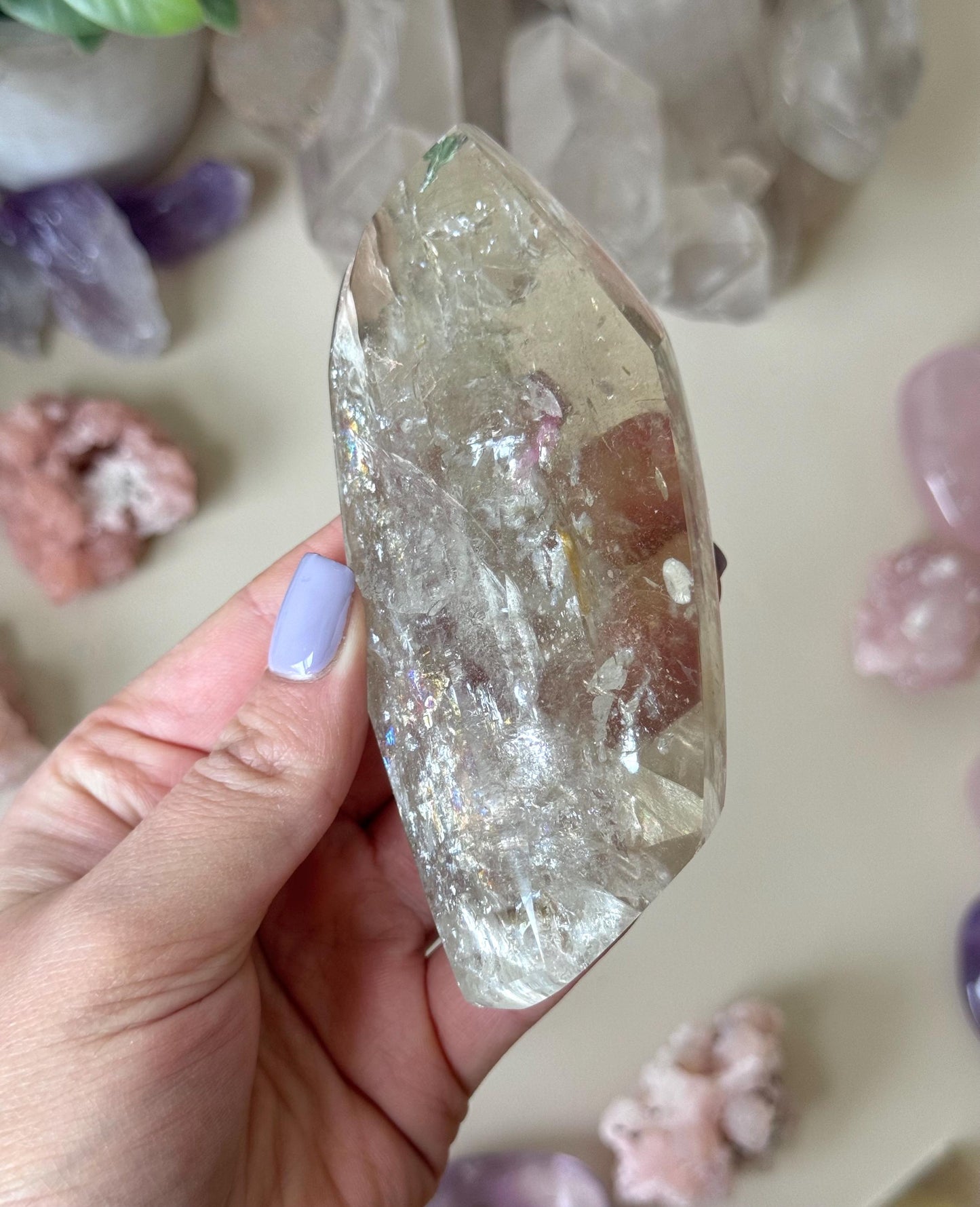 Gorgeous Rainbow Smoky Quartz Freeform | Polished Smoky Quartz Carving