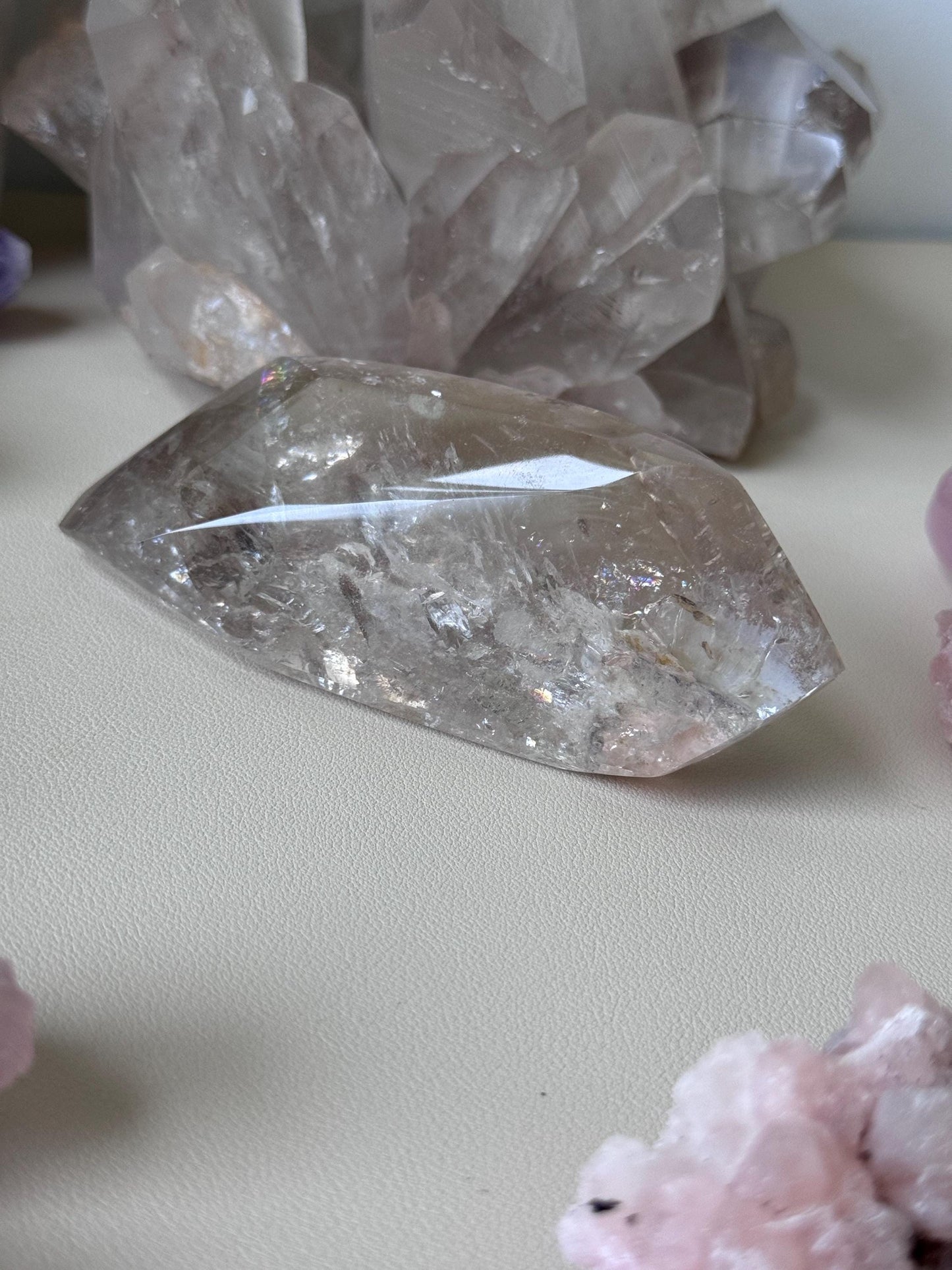 Gorgeous Rainbow Smoky Quartz Freeform | Polished Smoky Quartz Carving