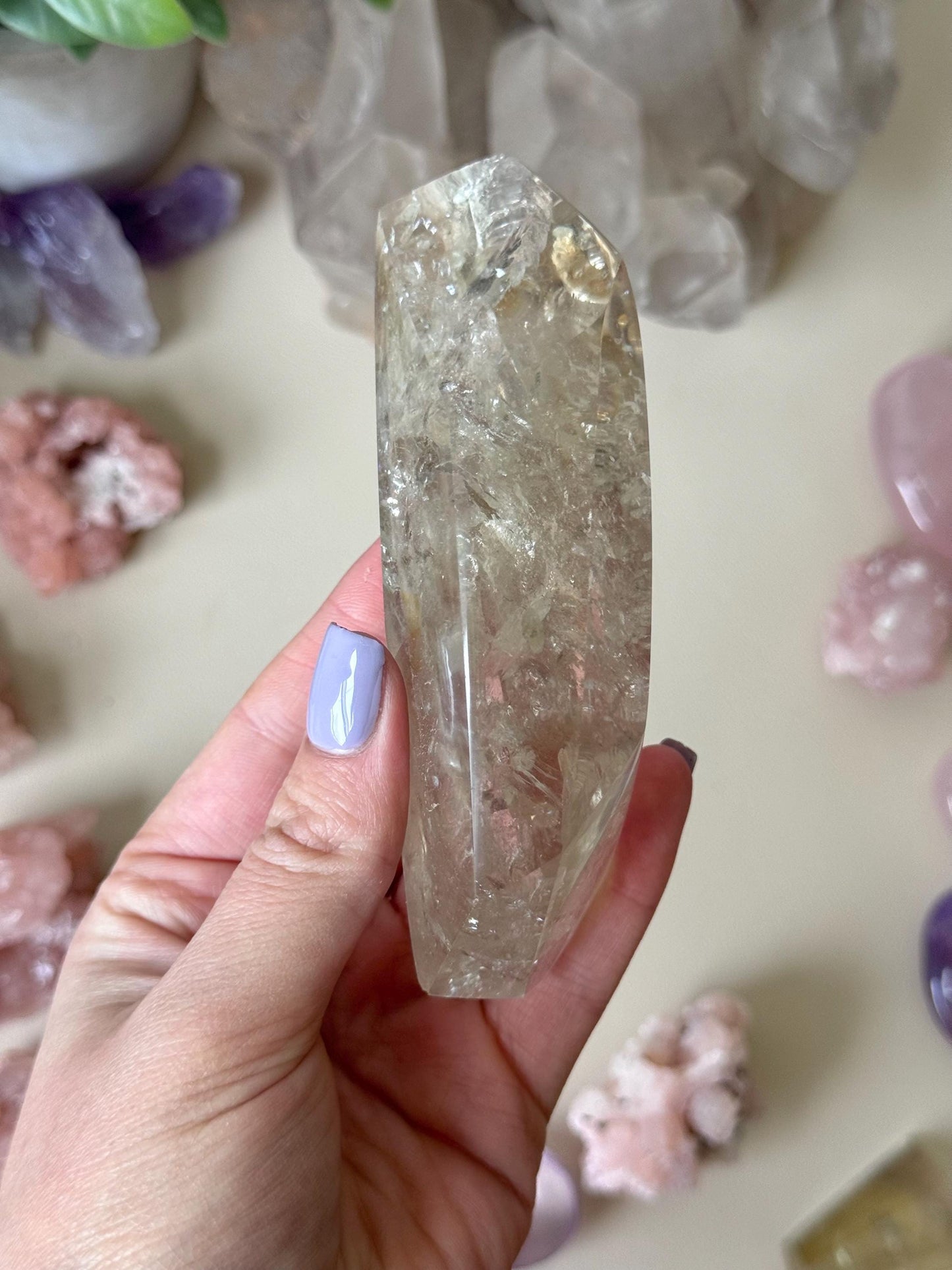 Gorgeous Rainbow Smoky Quartz Freeform | Polished Smoky Quartz Carving