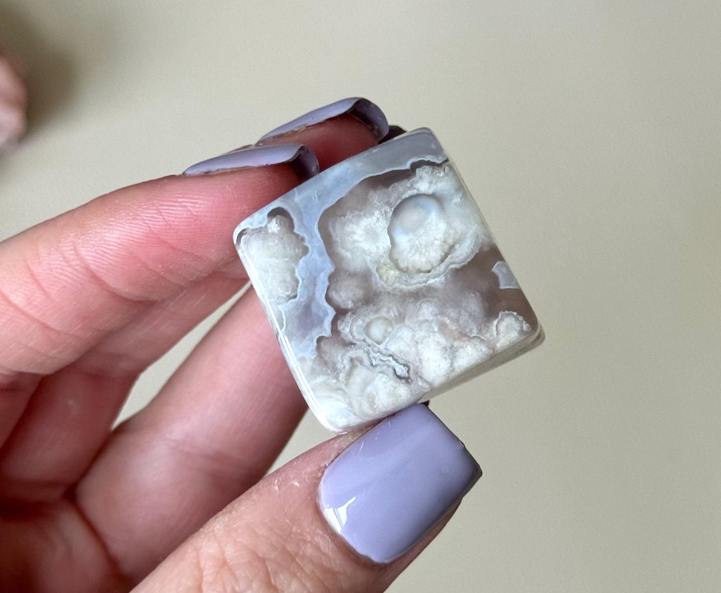 Beautiful Flower Agate Cube | Blue Flower Agate Block