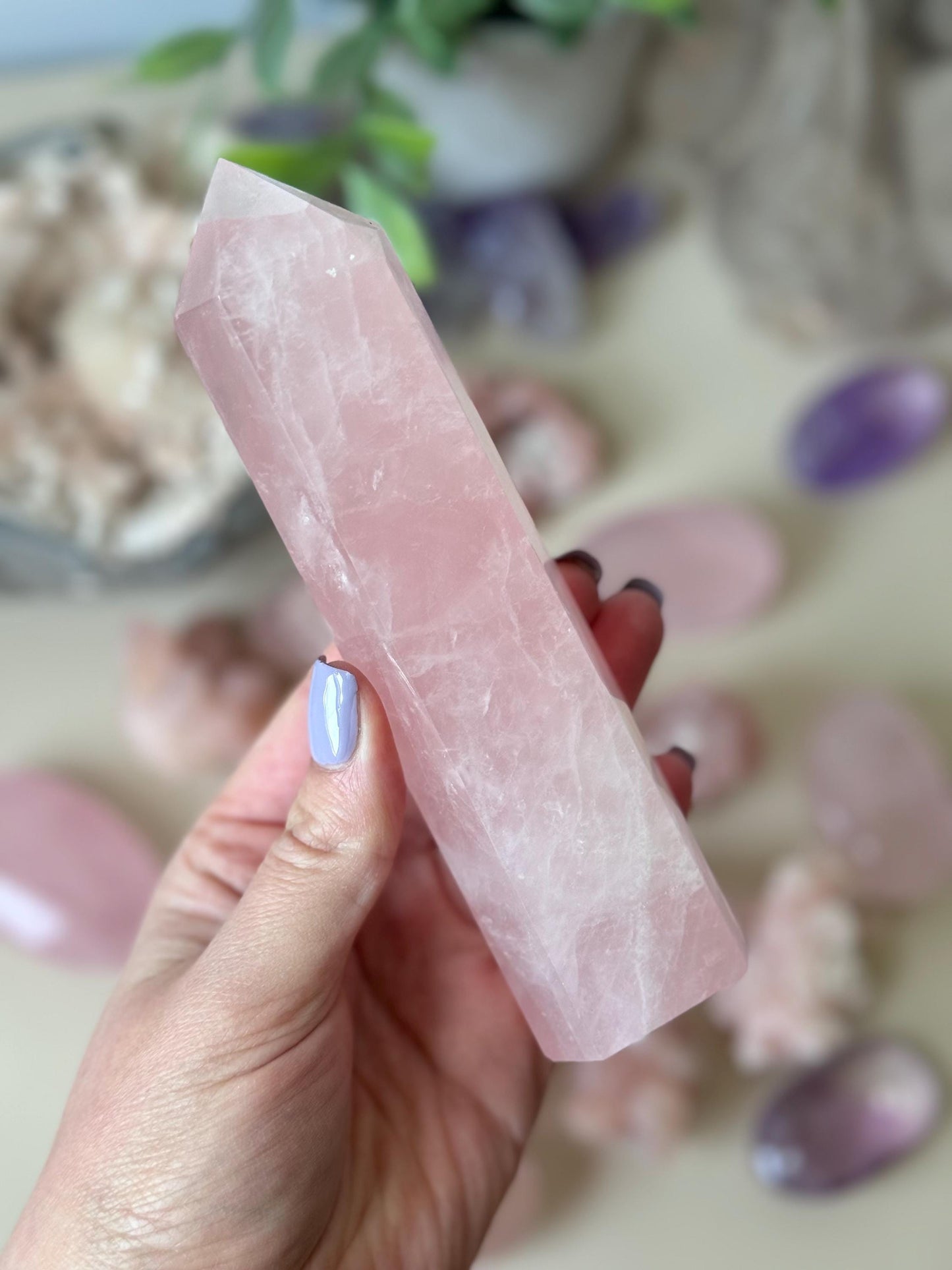 Beautiful Madagascar Rose Quartz Tower | Rose Quartz Generator from Madagascar