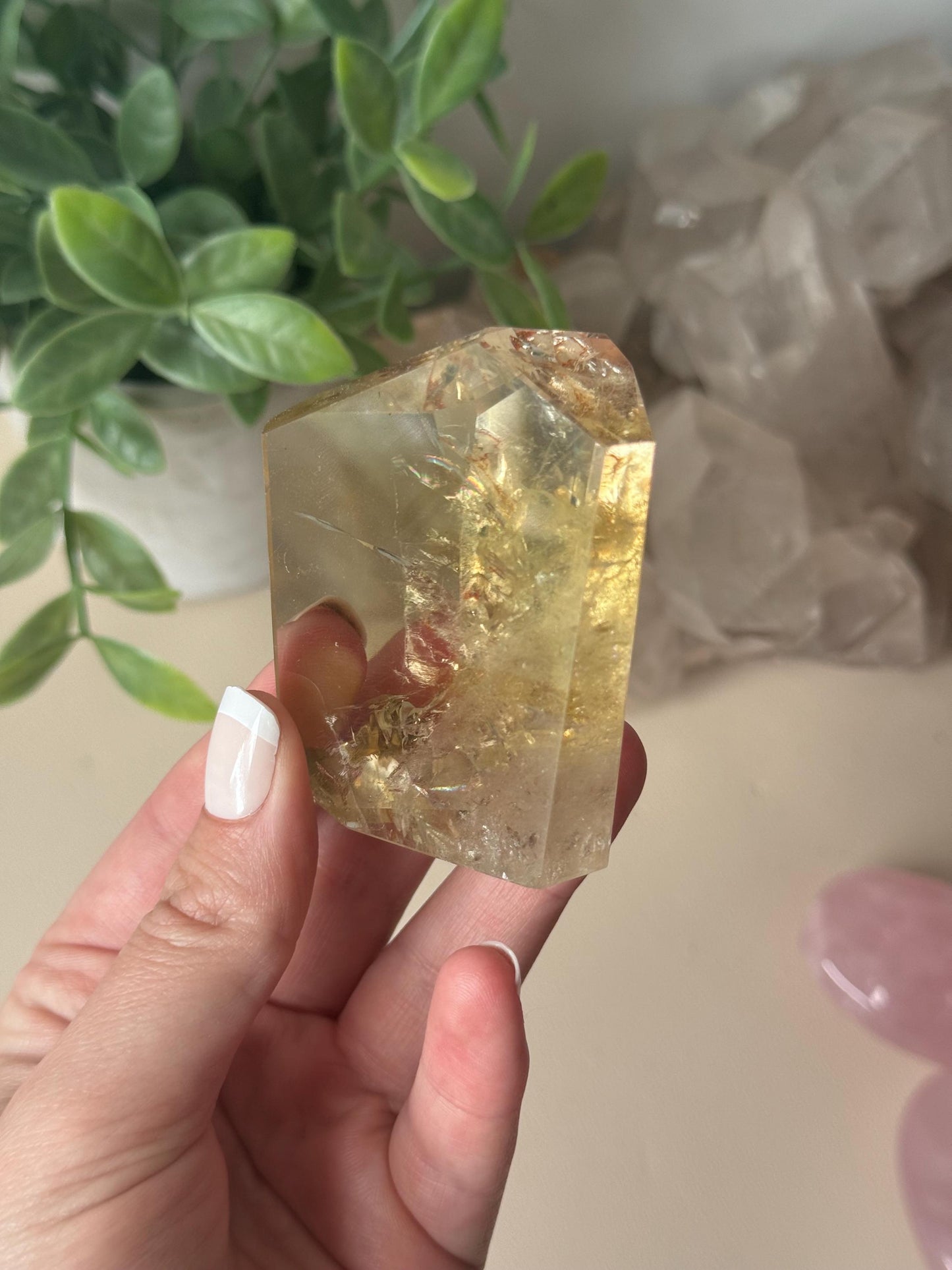 Beautiful Citrine Freeform with Rainbow | Rainbow Citrine Polished