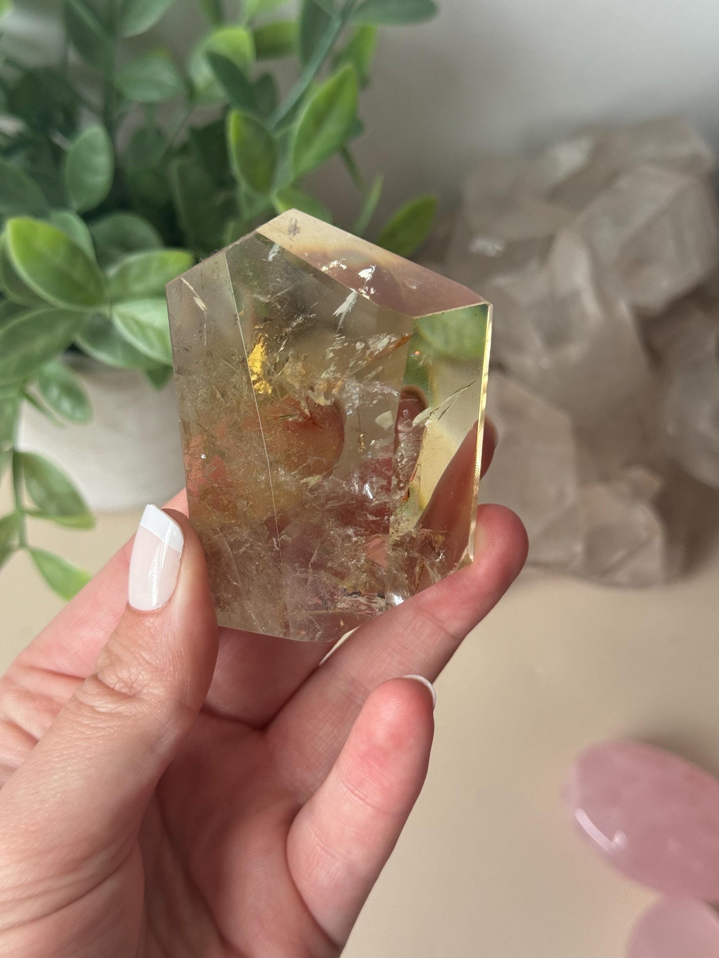 Beautiful Citrine Freeform with Rainbow | Rainbow Citrine Polished